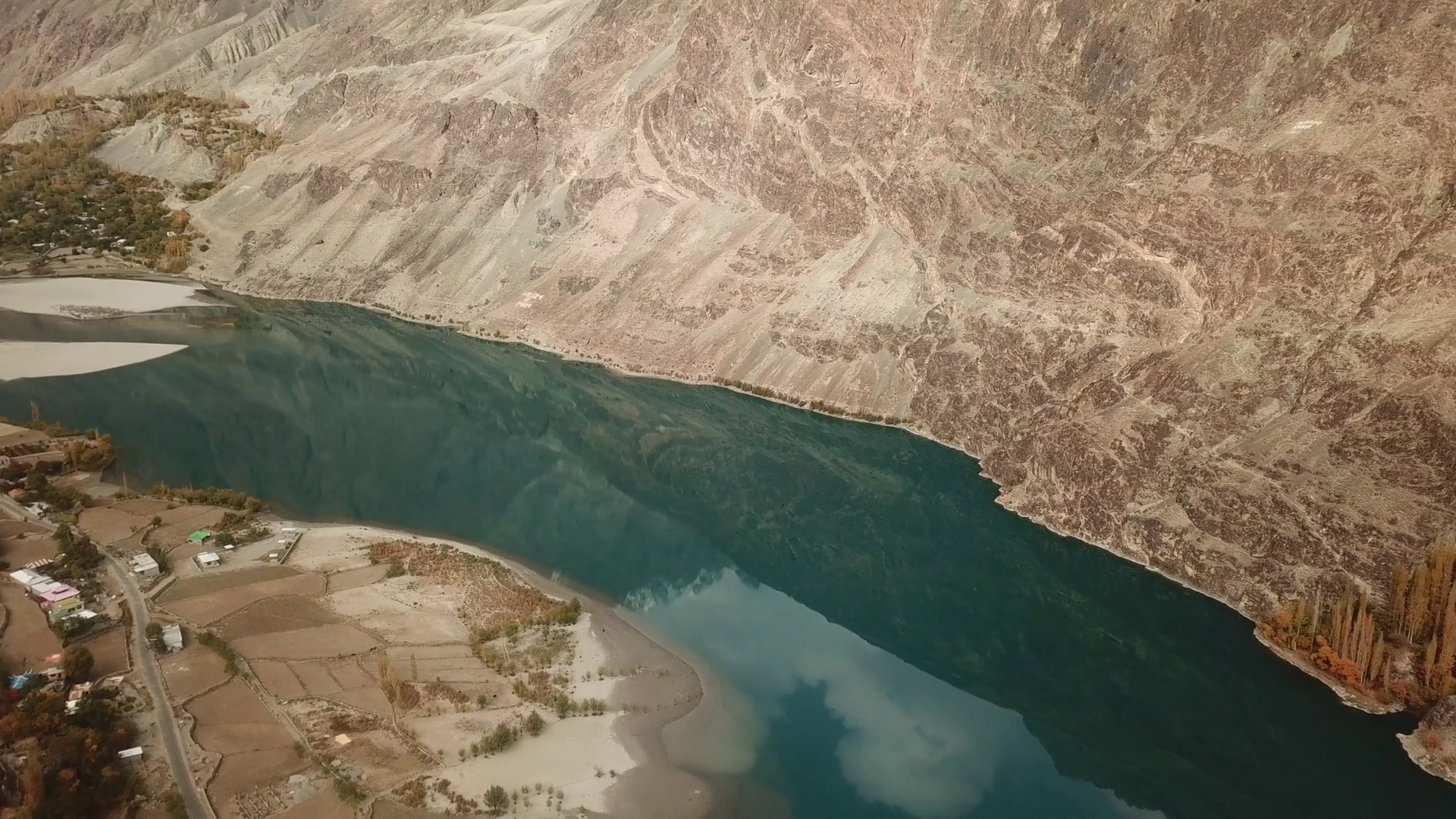 Aerial View Of Beautiful Gilgit River Stock Footage SBV-351726268 ...
