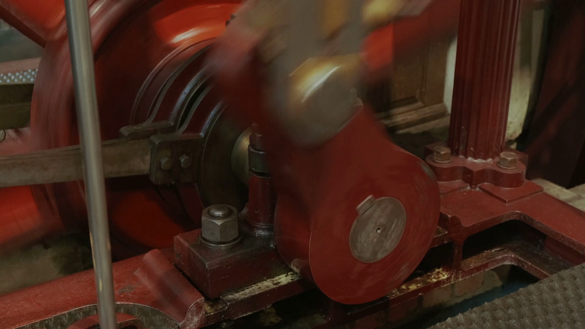 Close-up Shot Of Flywheel Of Single Cylinder Stock Footage SBV ...