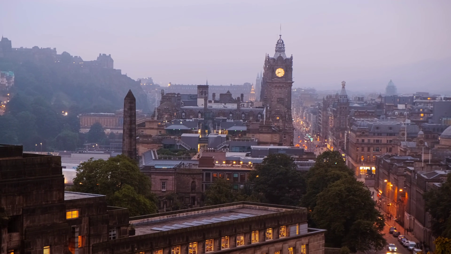 Dusk Shot Of Edinburgh Scotland Uk Featuring Stock Footage SBV ...