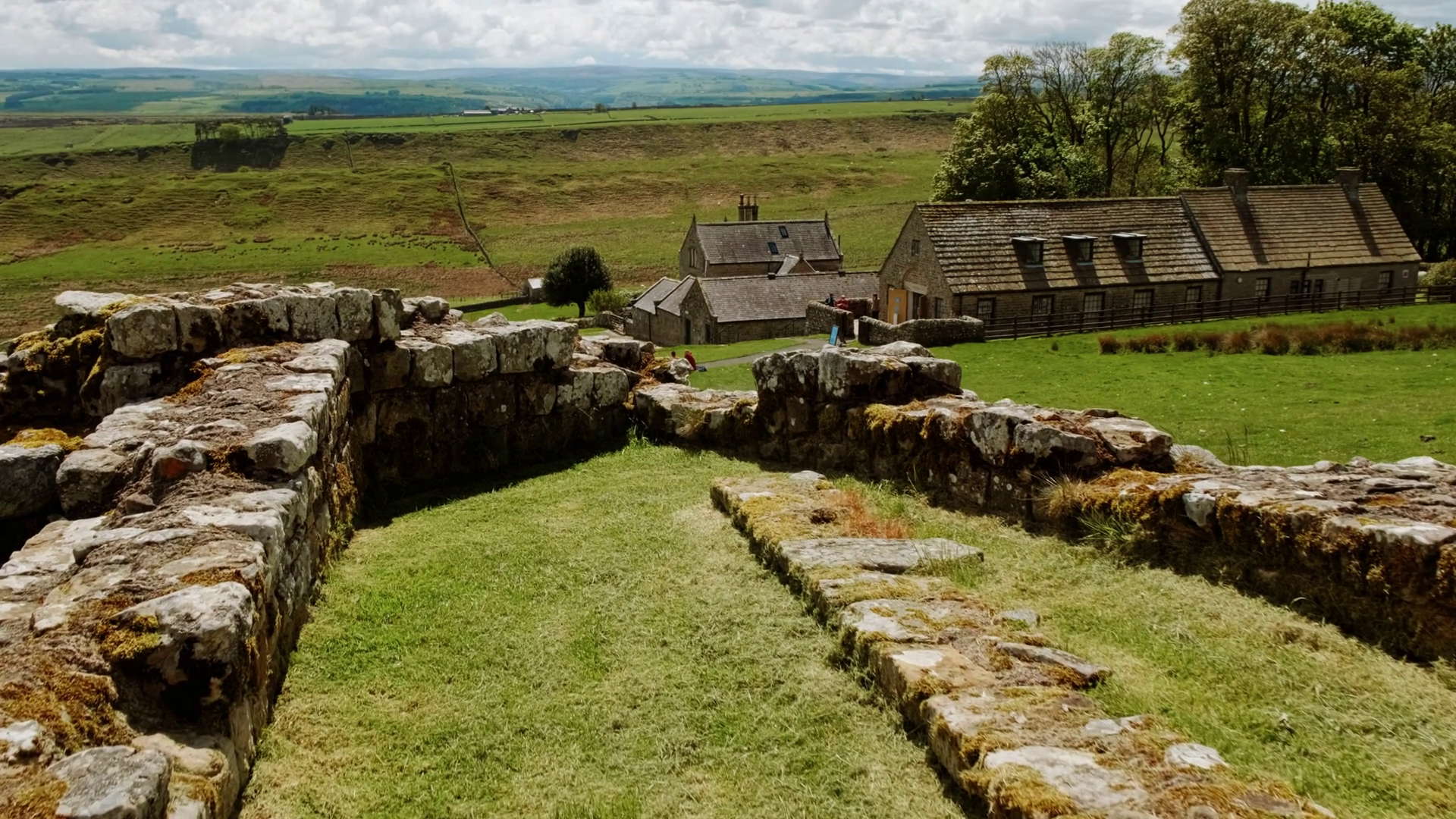 Walking Ruins Of Housesteads Roman Fort On Stock Footage SBV-352610411 ...