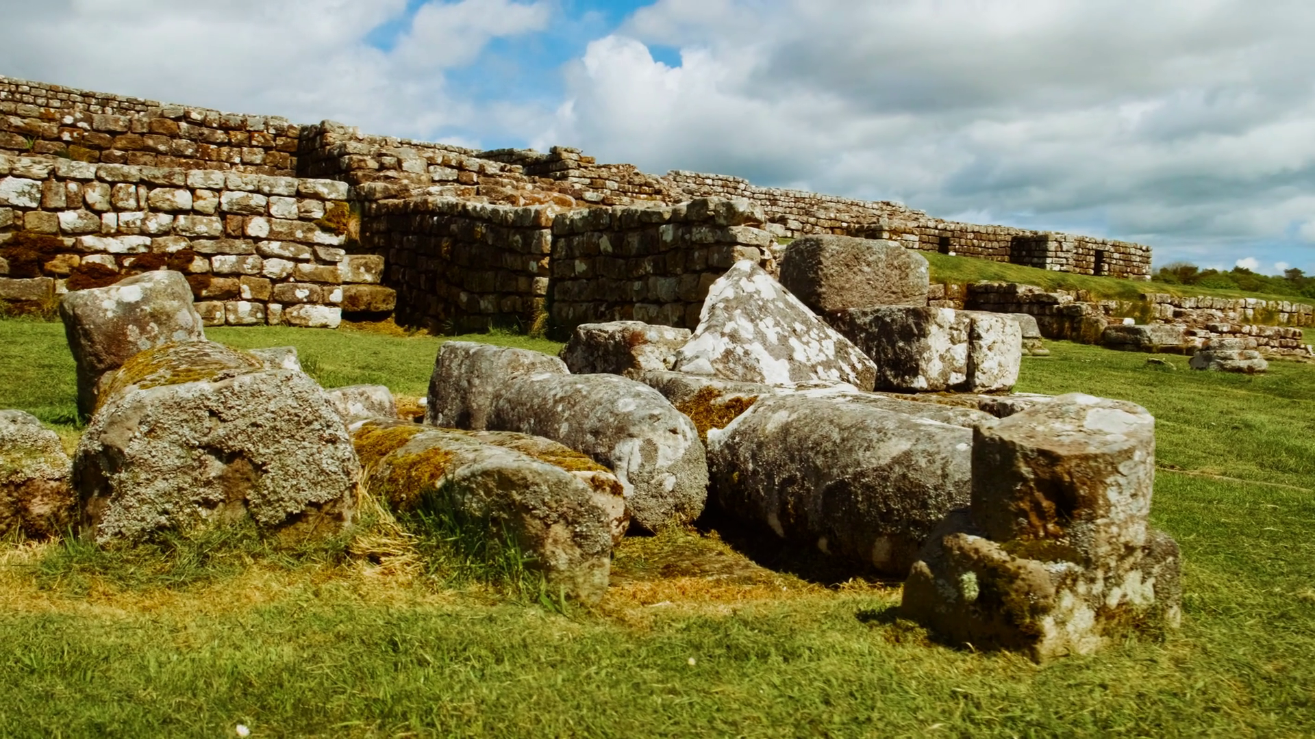 Walking Ruins Of Housesteads Roman Fort On Stock Footage SBV-352614568 ...