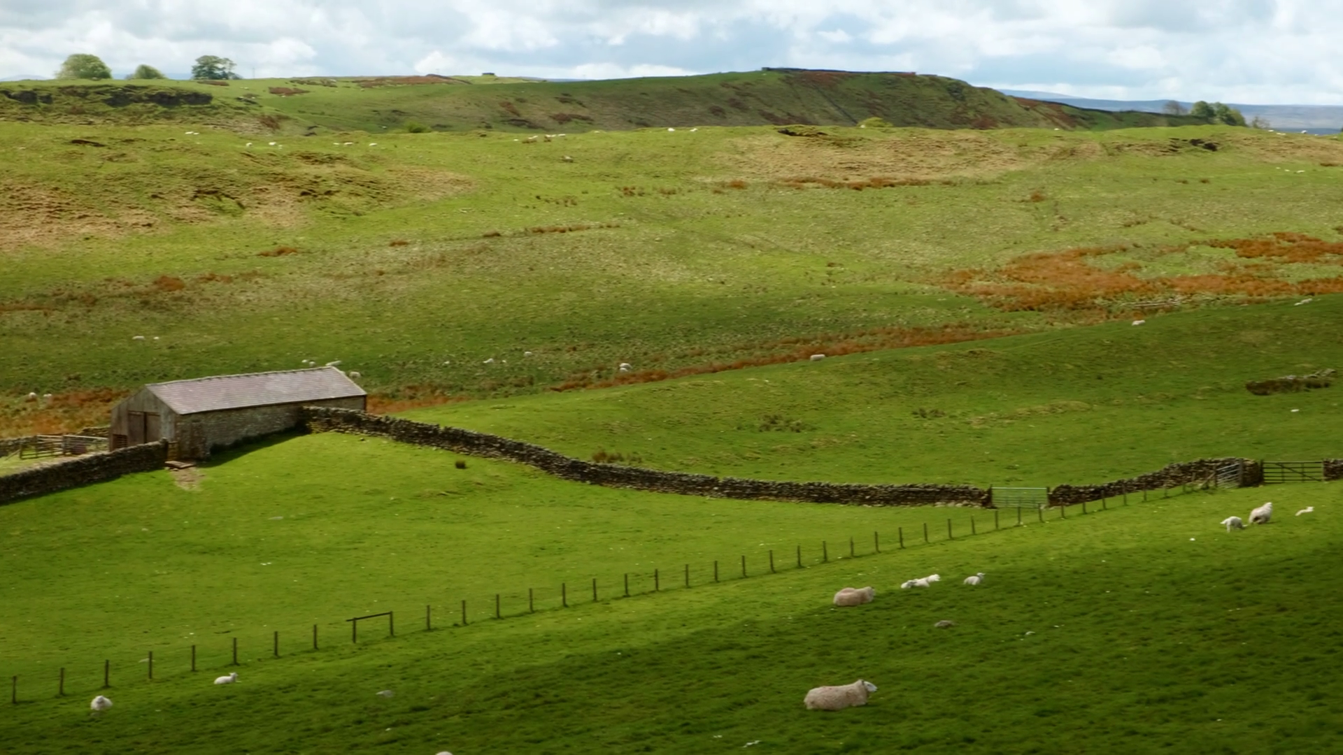 Cinematic View Of Hadrian's Wall Ordered Stock Footage SBV-352612363 ...