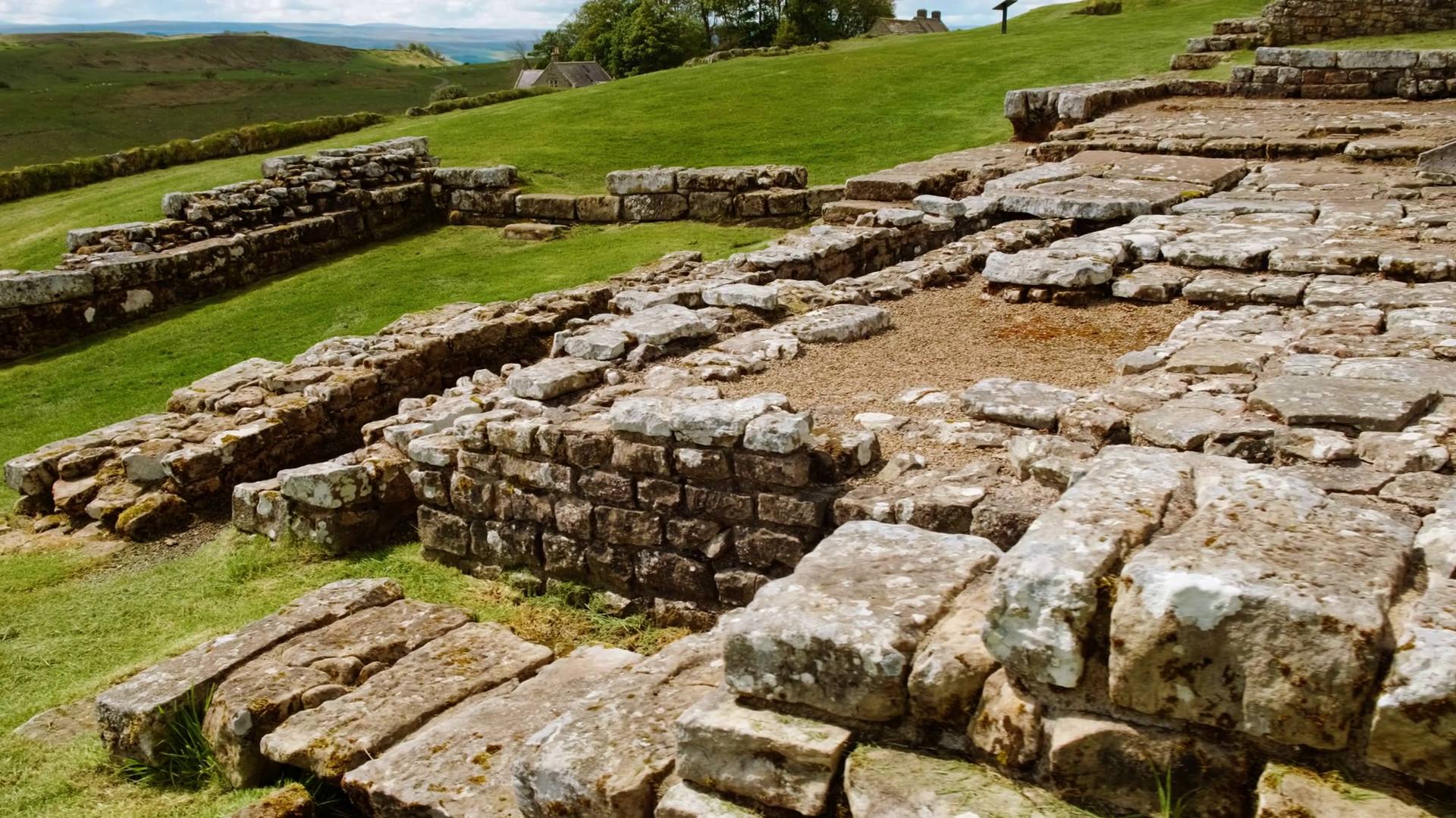 Walking Ruins Of Housesteads Roman Fort On Stock Footage SBV-352612575 ...