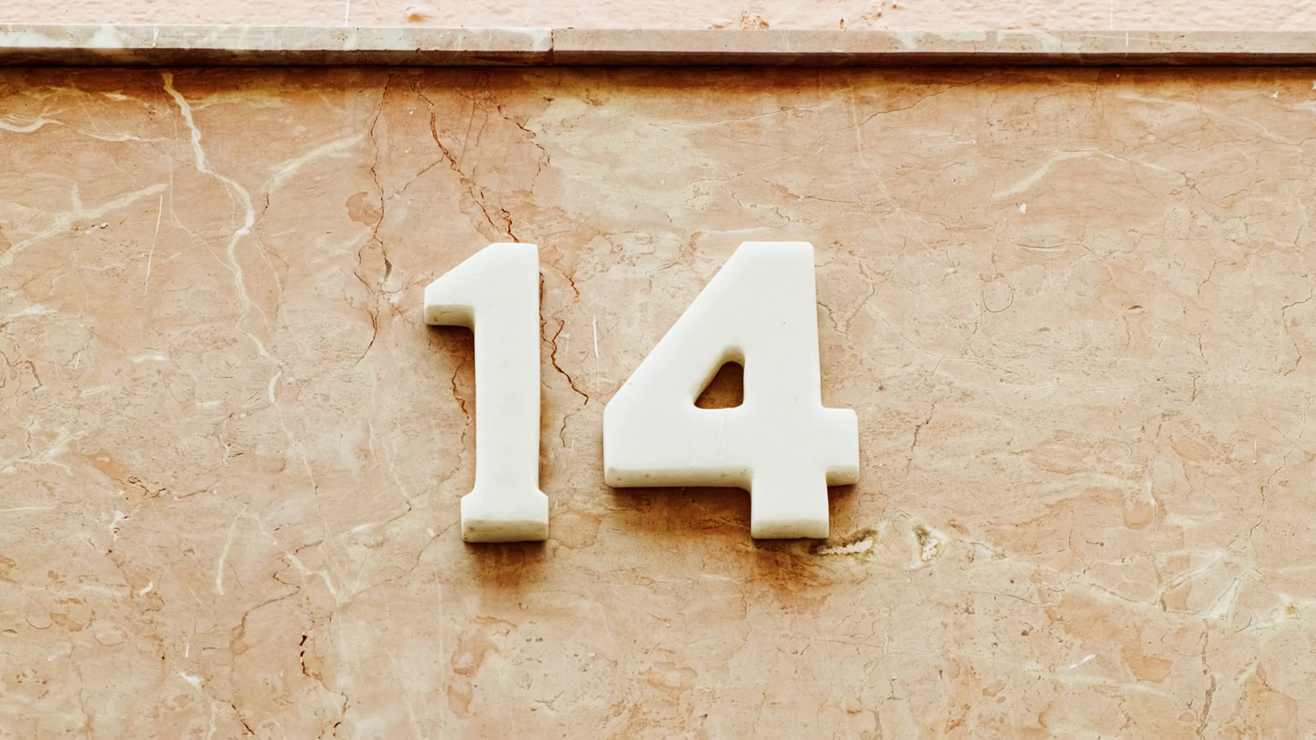 Number 14 (fourteen) Affixed To Exterior Of Stock Footage SBV-352645415 ...