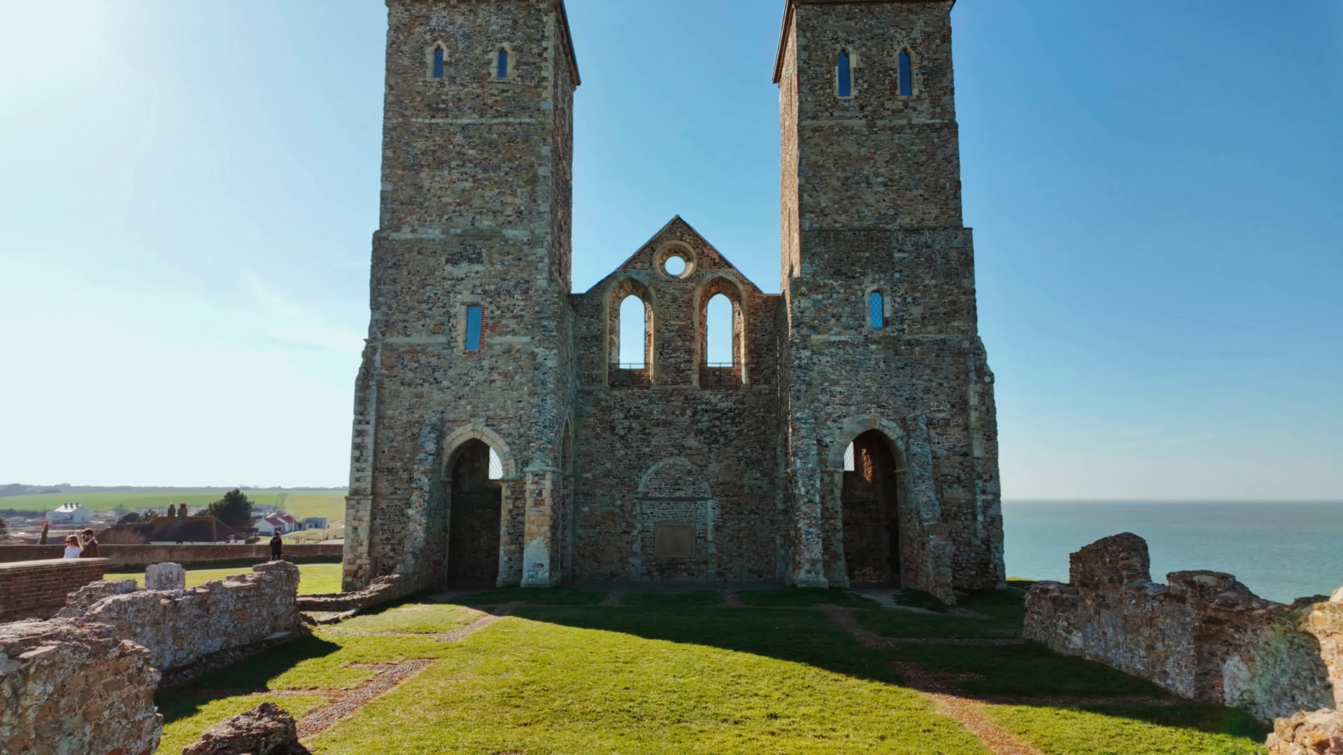 Reculver Roman Fort Medieval Monastery Kent Stock Footage SBV-352942235 ...