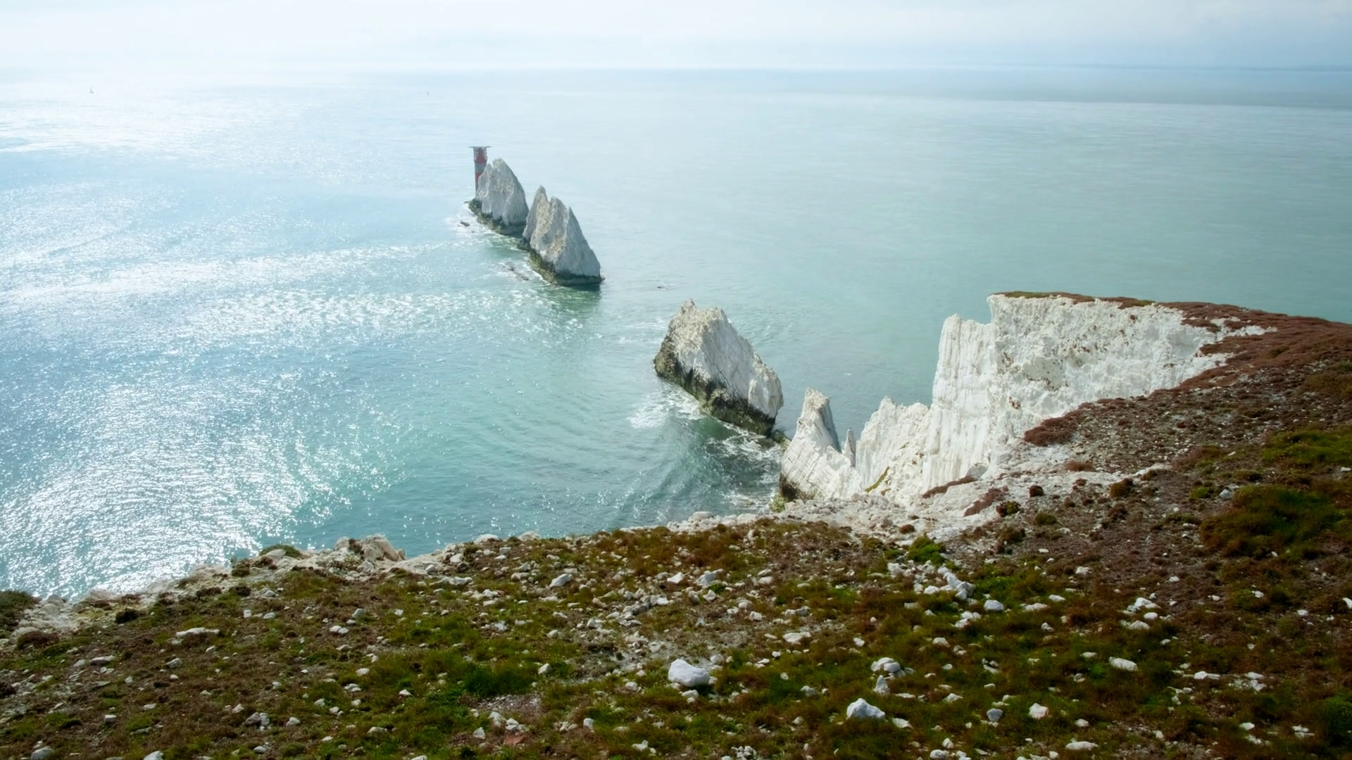 The Needles Isle Of Wight England Uk Stock Footage SBV-352542953 ...