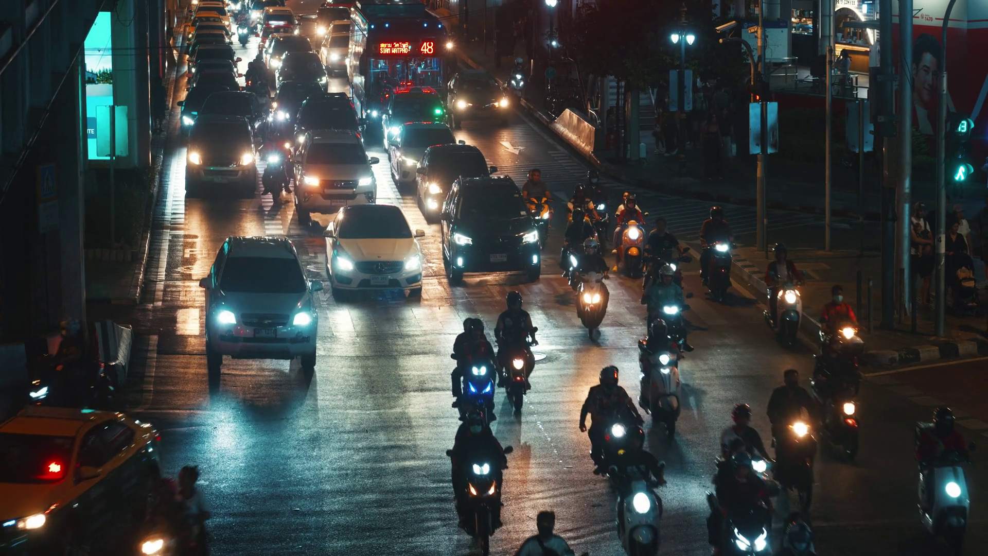 Many Cars Motorbikes Move Slowly In Traffic Stock Footage SBV-351960322 ...