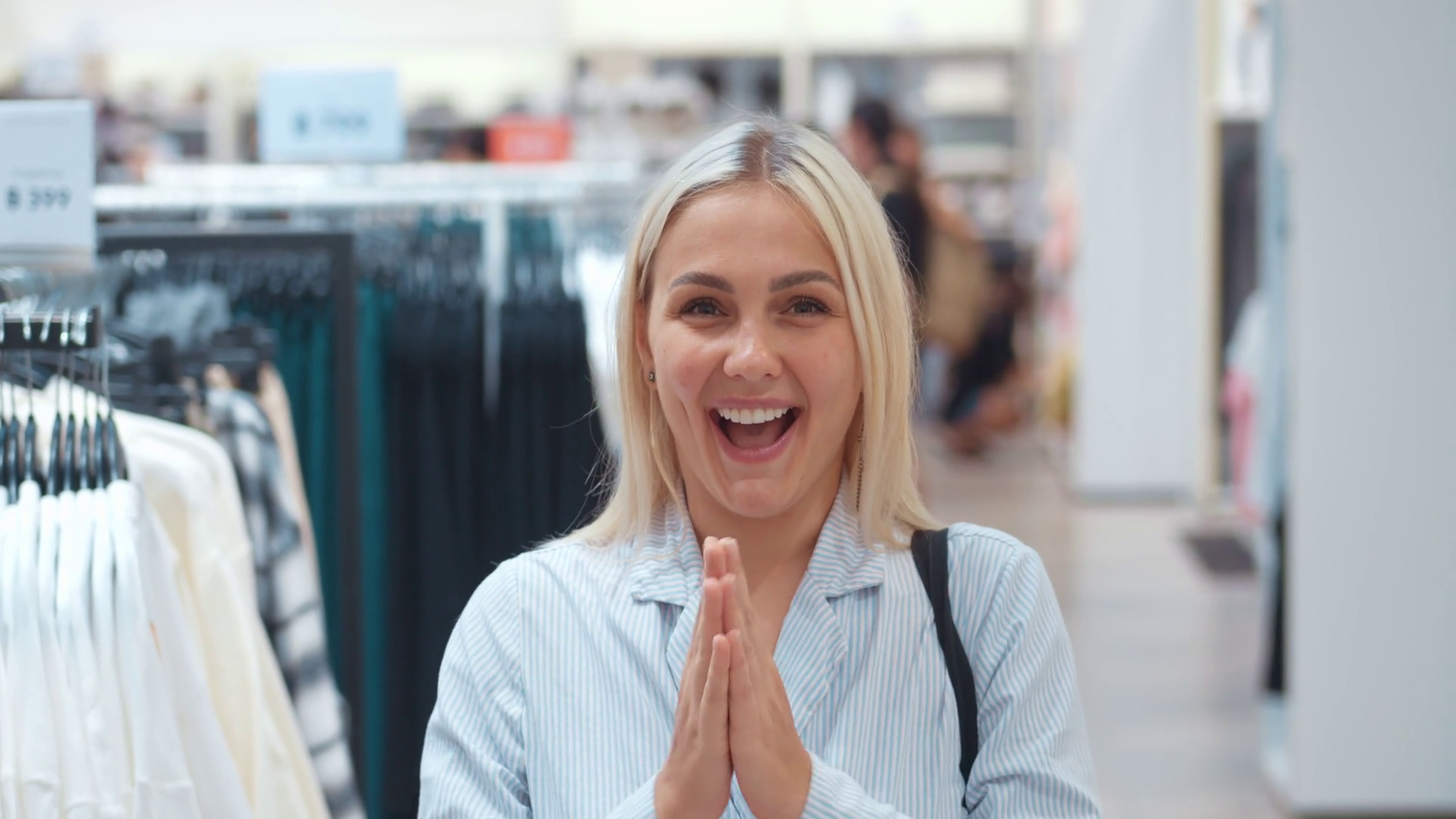 Portrait Of Woman Clapping Hands In Clothing Stock Footage SBV ...