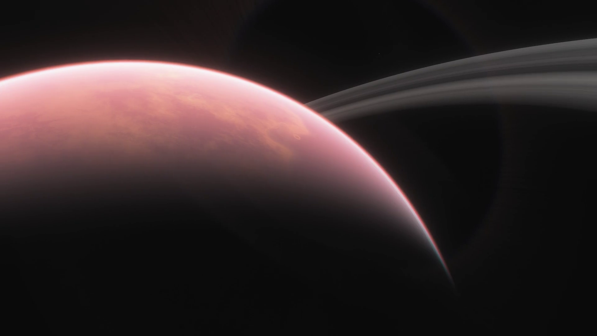 Alien in another solar system with beautiful rings. in