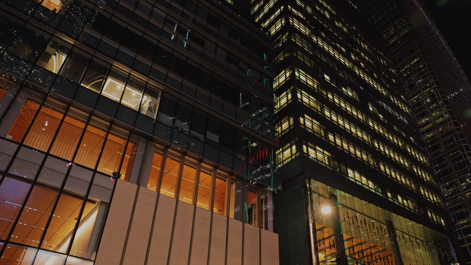 Commercial Apartment Buildings With Glowing Stock Footage SBV-353166313 ...
