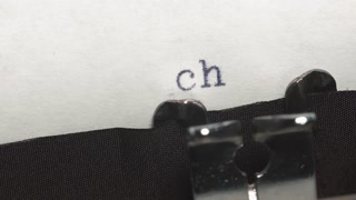 Chapter 1. Typed on an old vintage typewriter. Close-up