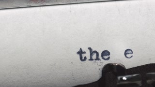 the end - Typed on an old vintage typewriter. Close-up
