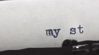 my story - Typed on an old vintage typewriter. Close-up