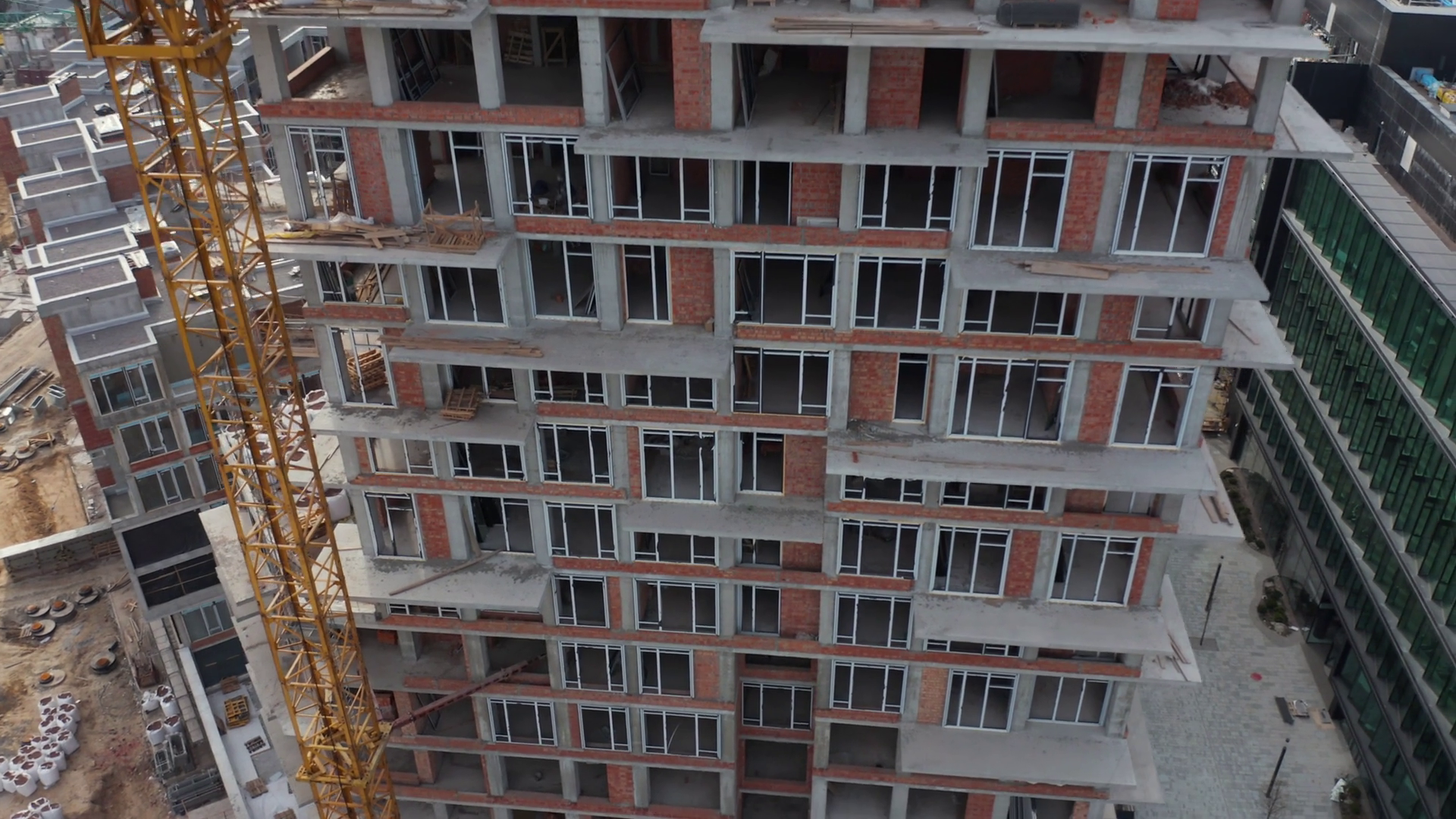 Construction Update Of High-rise Building In Stock Footage SBV ...