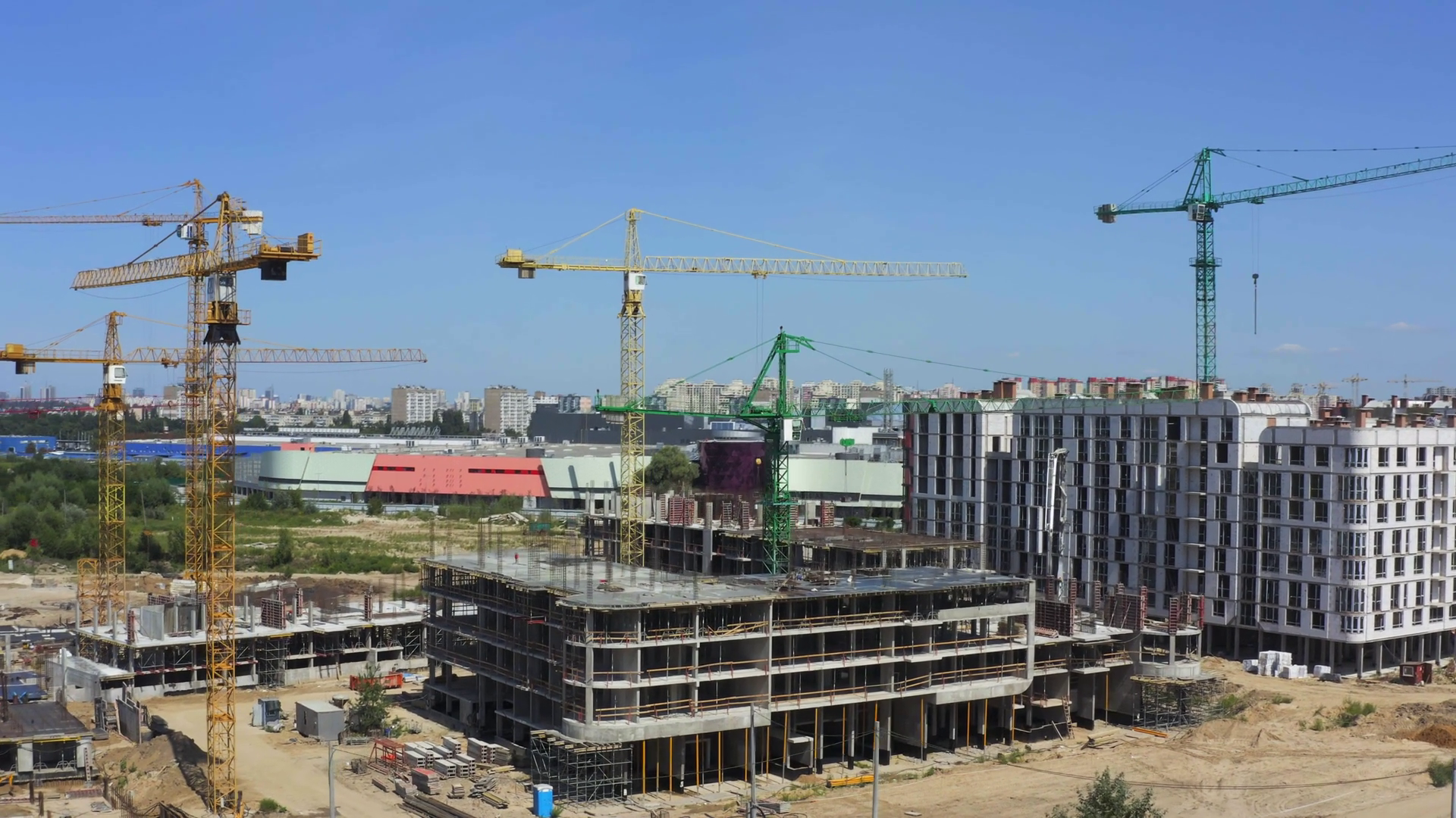 Construction Progress Of High-rise Buildings Stock Footage SBV ...