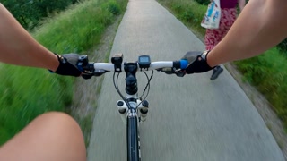 Bicycle ride through urban streets capturing the essence of city life