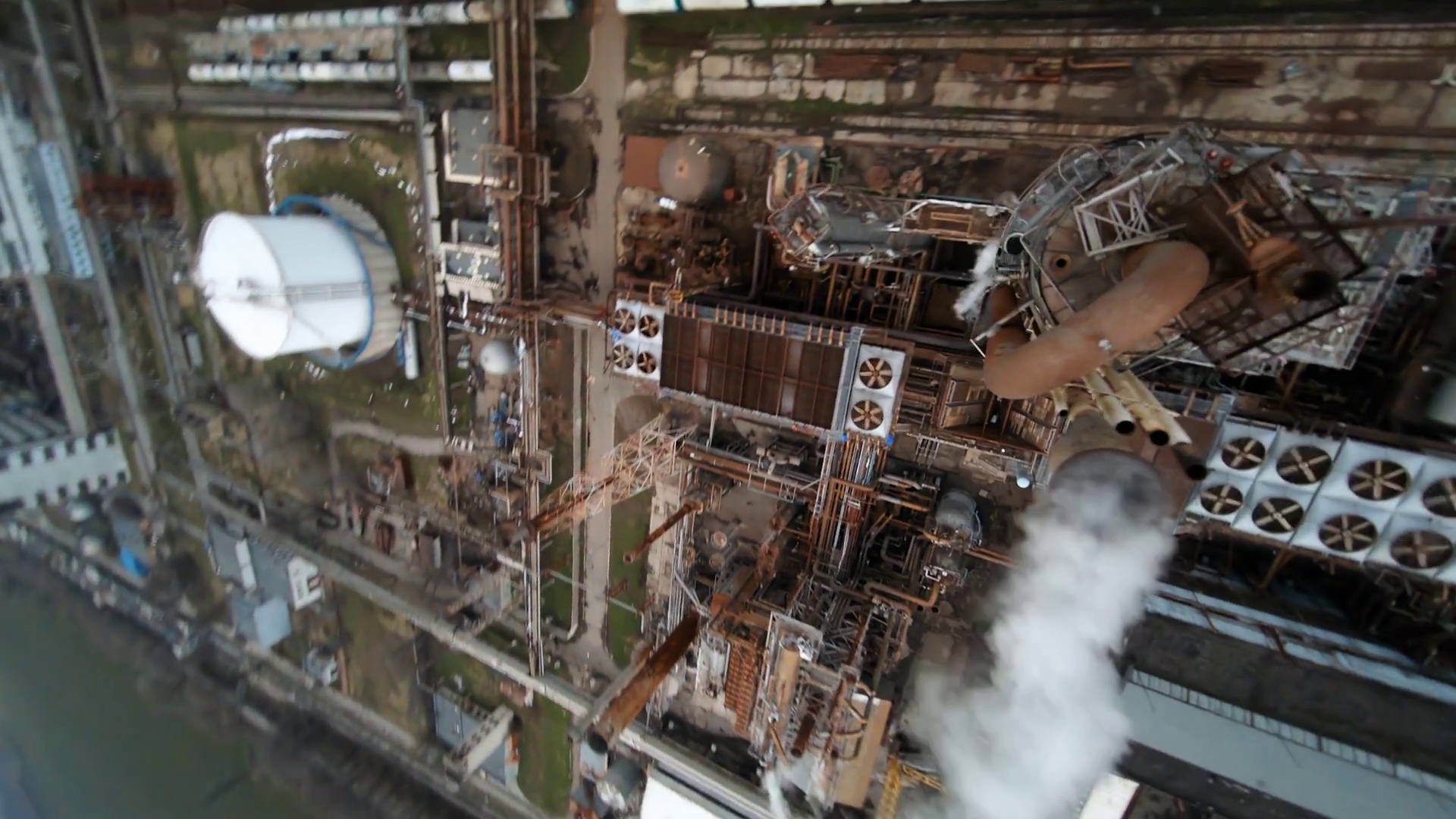 Exploring Azot Chemical Plant With Fpv Drone Stock Footage SBV ...
