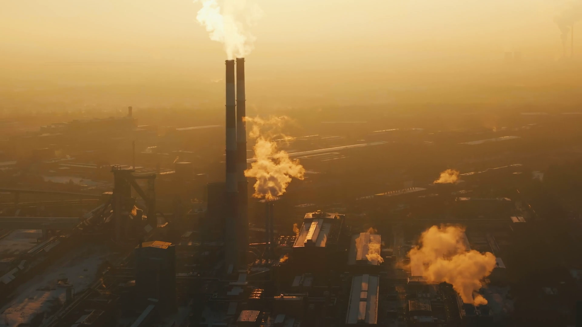 Industrial Landscape At Dusk With Smoke Stock Footage SBV-351671602 ...