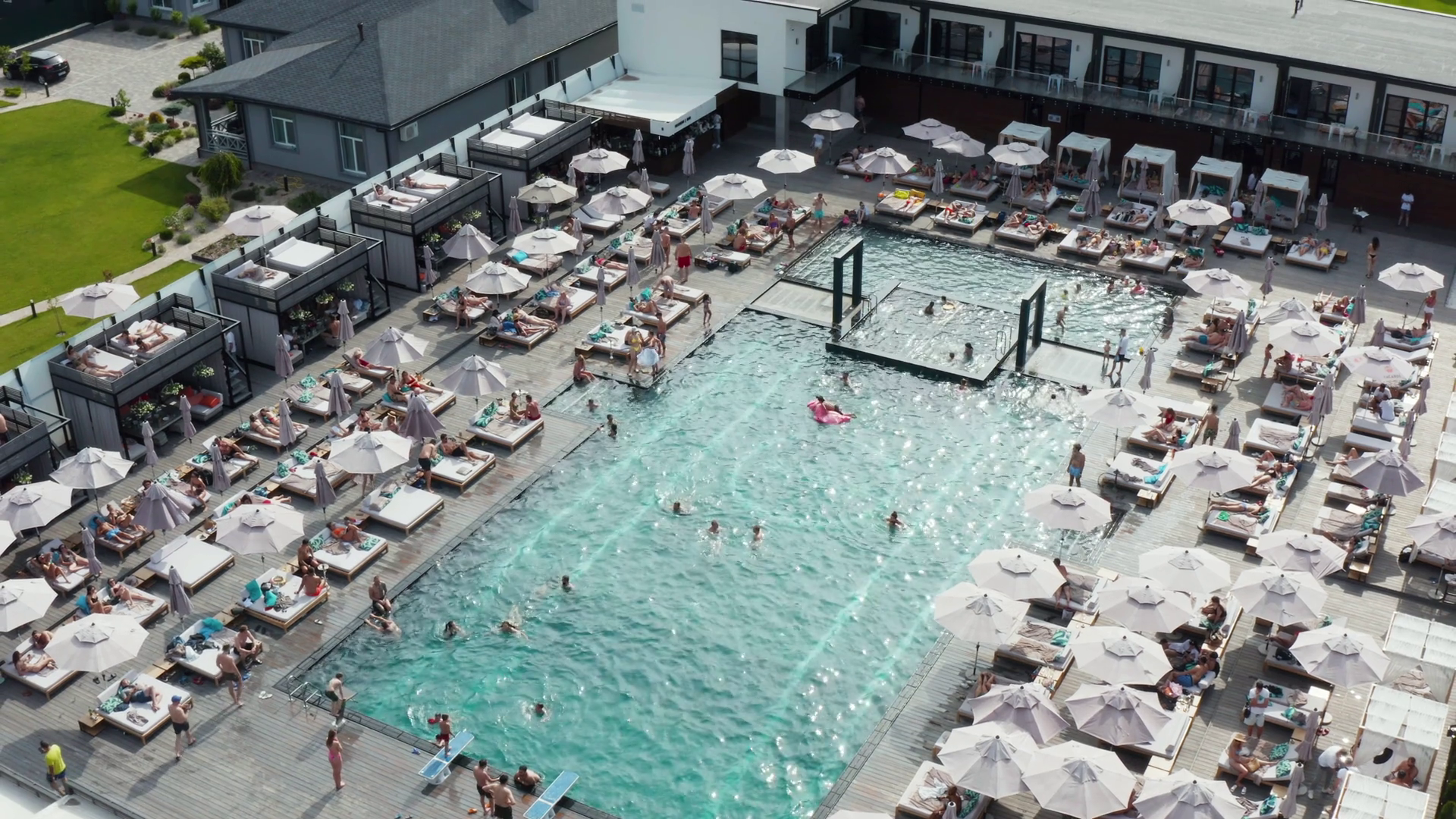 Relaxing Summer Day At Luxury Resort Pool In Stock Footage SBV ...