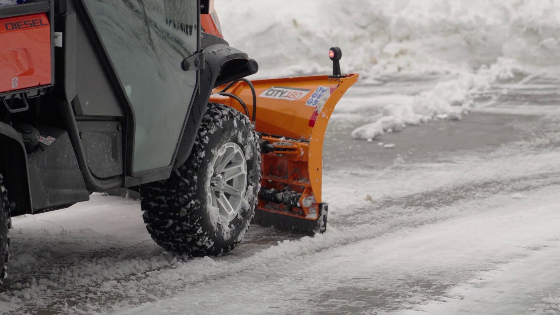 Snow Clearing Process In Winter On Urban Stock Footage SBV-353338035 ...