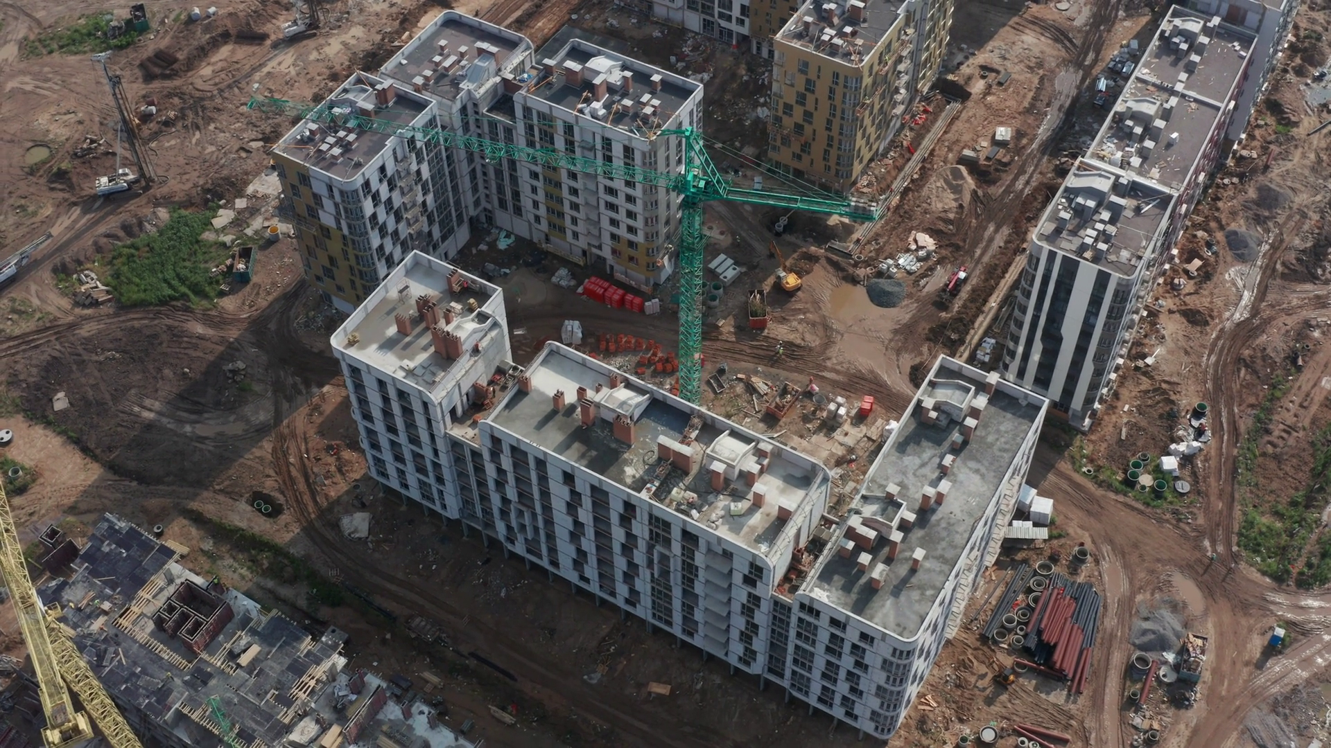 Construction Progress Of New Residential Stock Footage SBV-351681320 ...