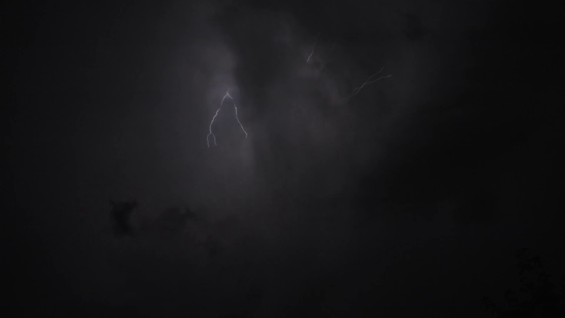 Lightning Bolt Illuminates Dark Night Sky Stock Footage SBV-352758181 ...