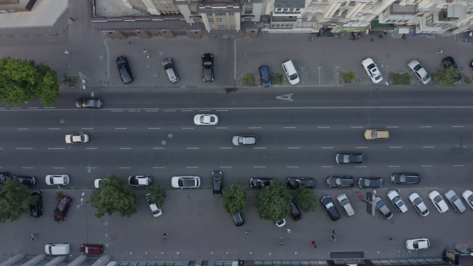 Aerial View Of City Street With Parked Cars Stock Footage SBV-351684252 ...