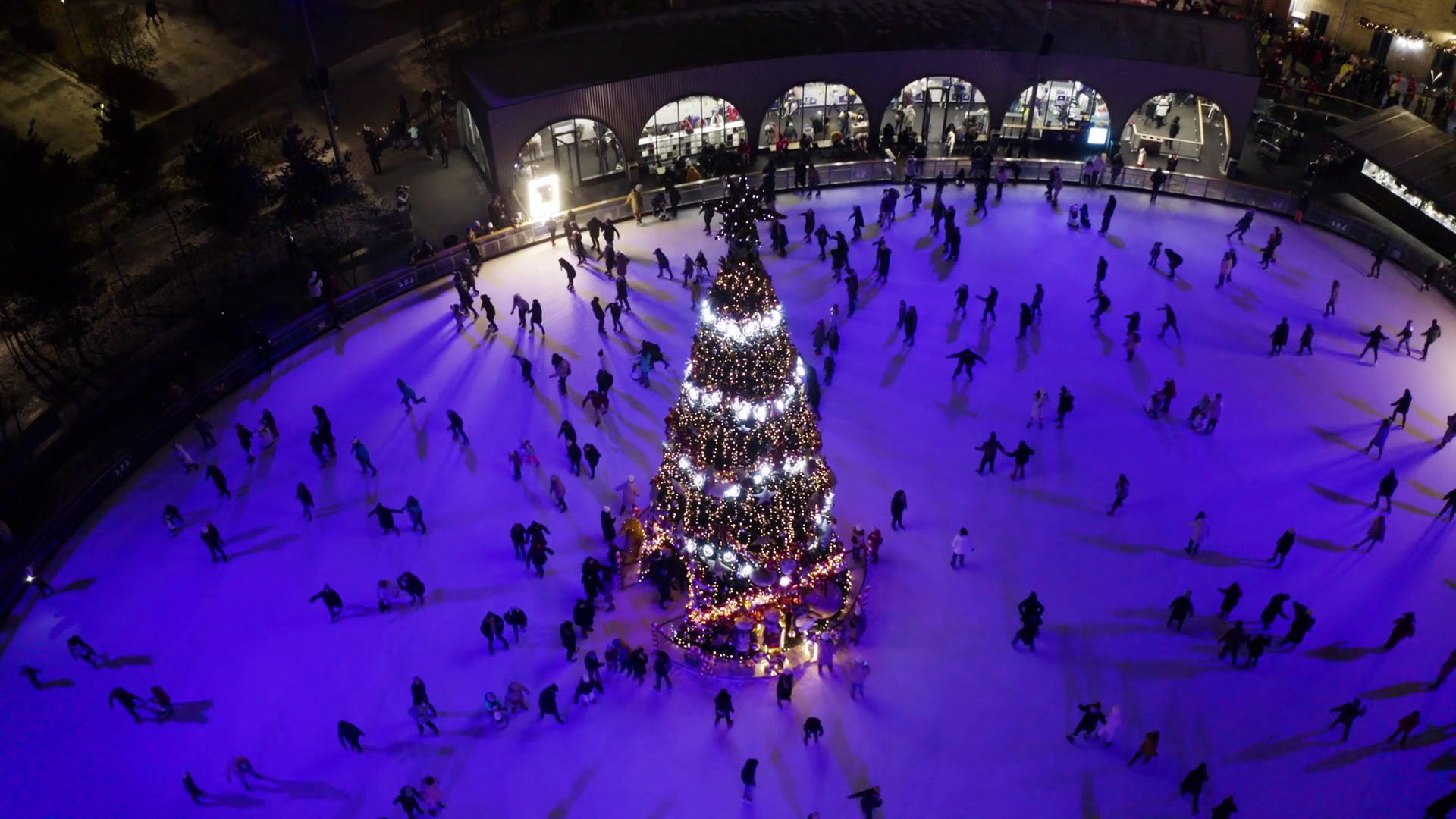 Winter Celebration At Outdoor Ice Rink Stock Footage SBV-351675436 ...