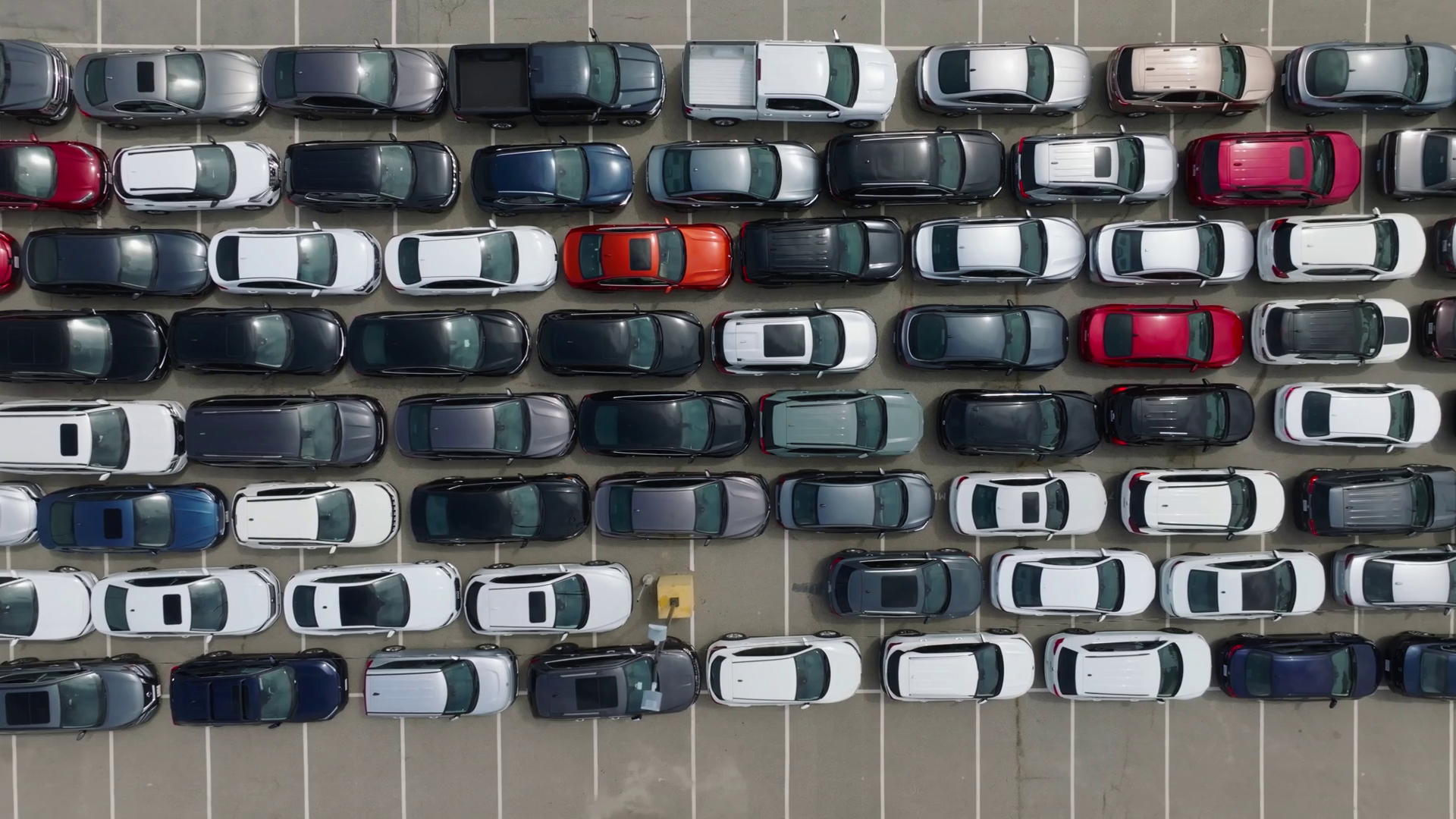 Aerial View Of Crowded Parking Lot Filled Stock Footage SBV-351661615 ...