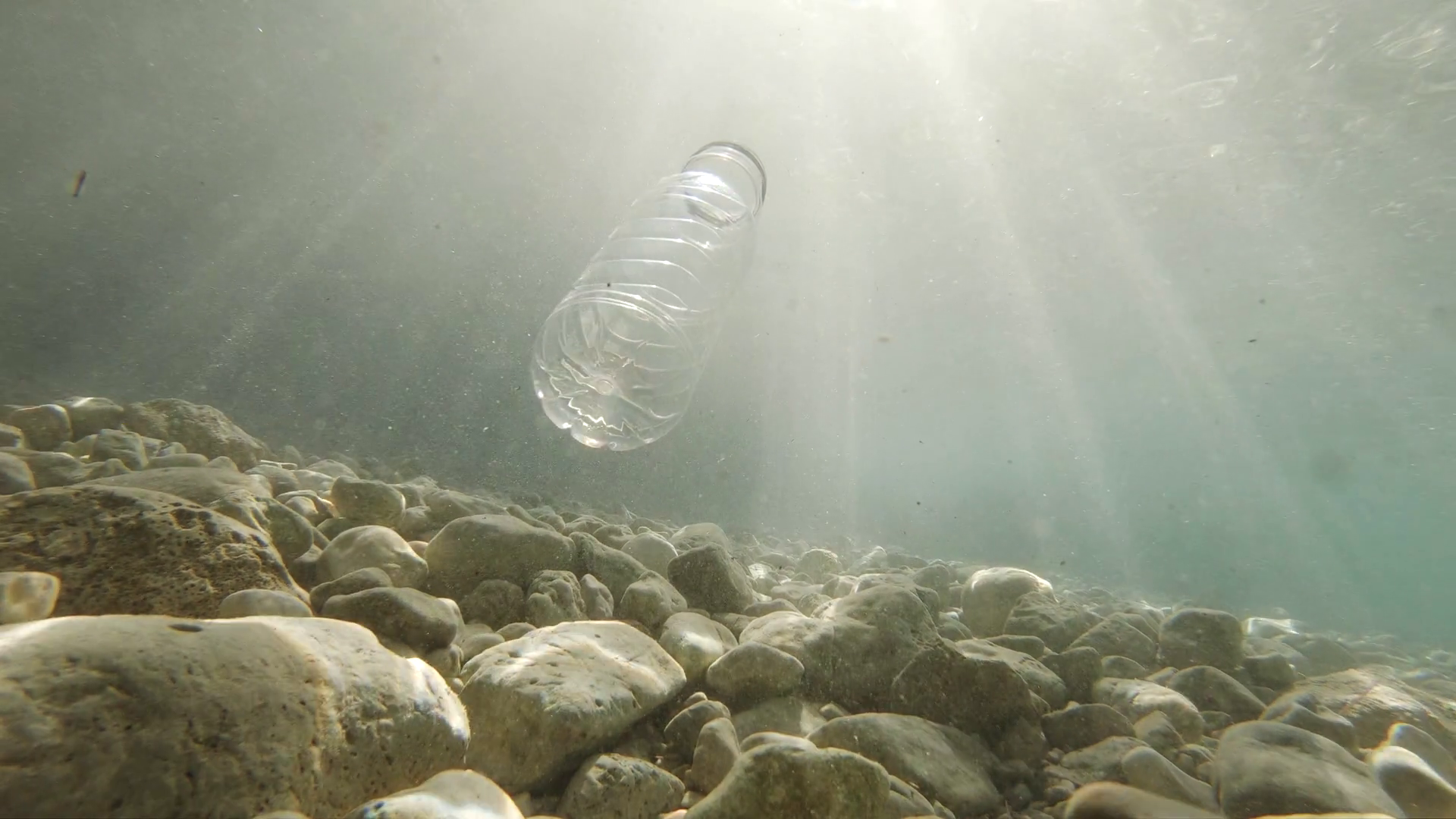 Underwater View Of Plastic Bottle Floating Stock Footage SBV-351684608 ...