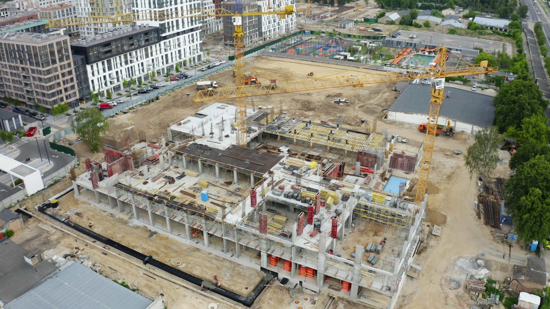 Construction Progress Of New Building Site Stock Footage SBV-351685193 ...