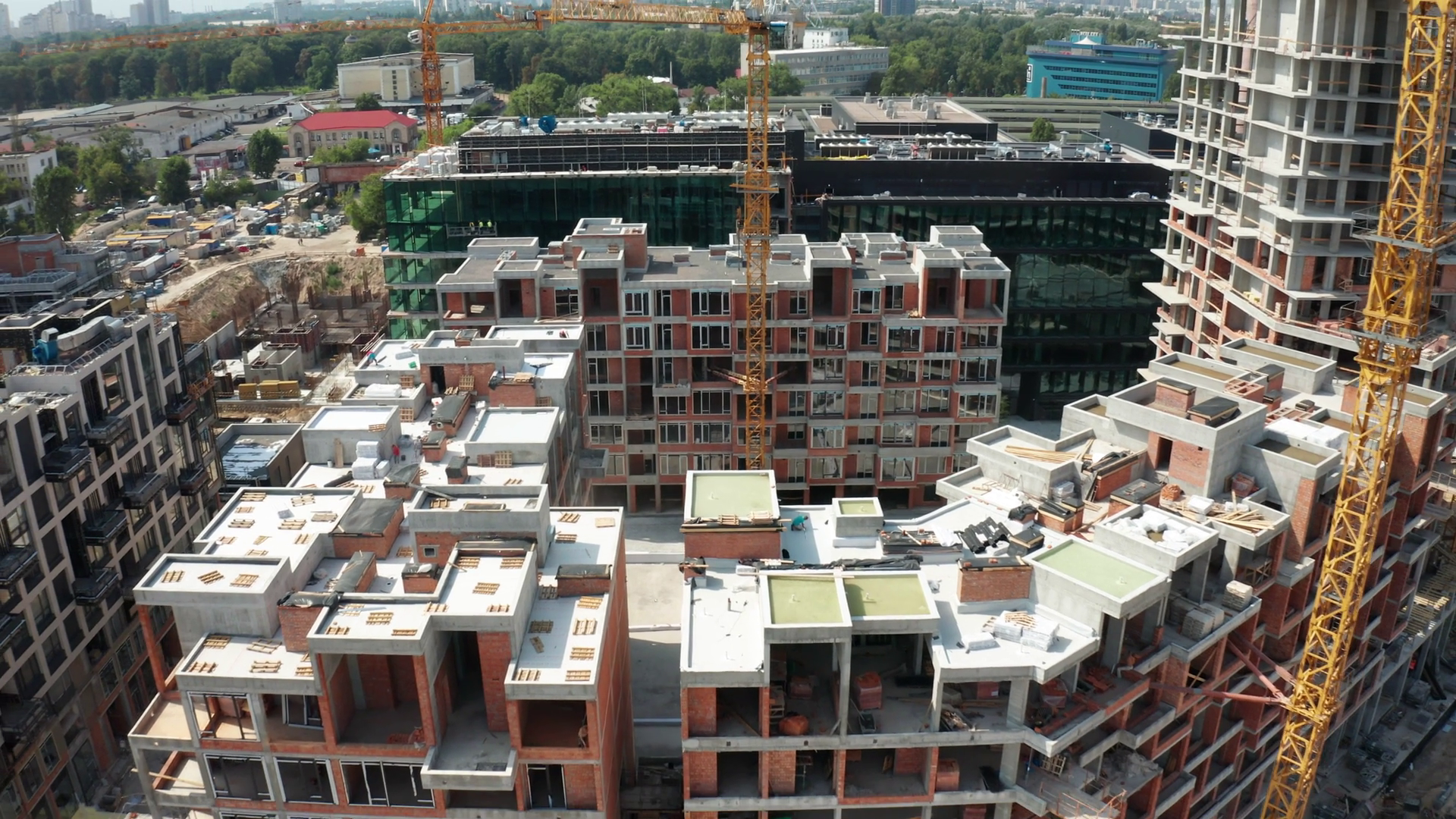 Construction Progress Of New Residential Stock Footage SBV-351684836 ...