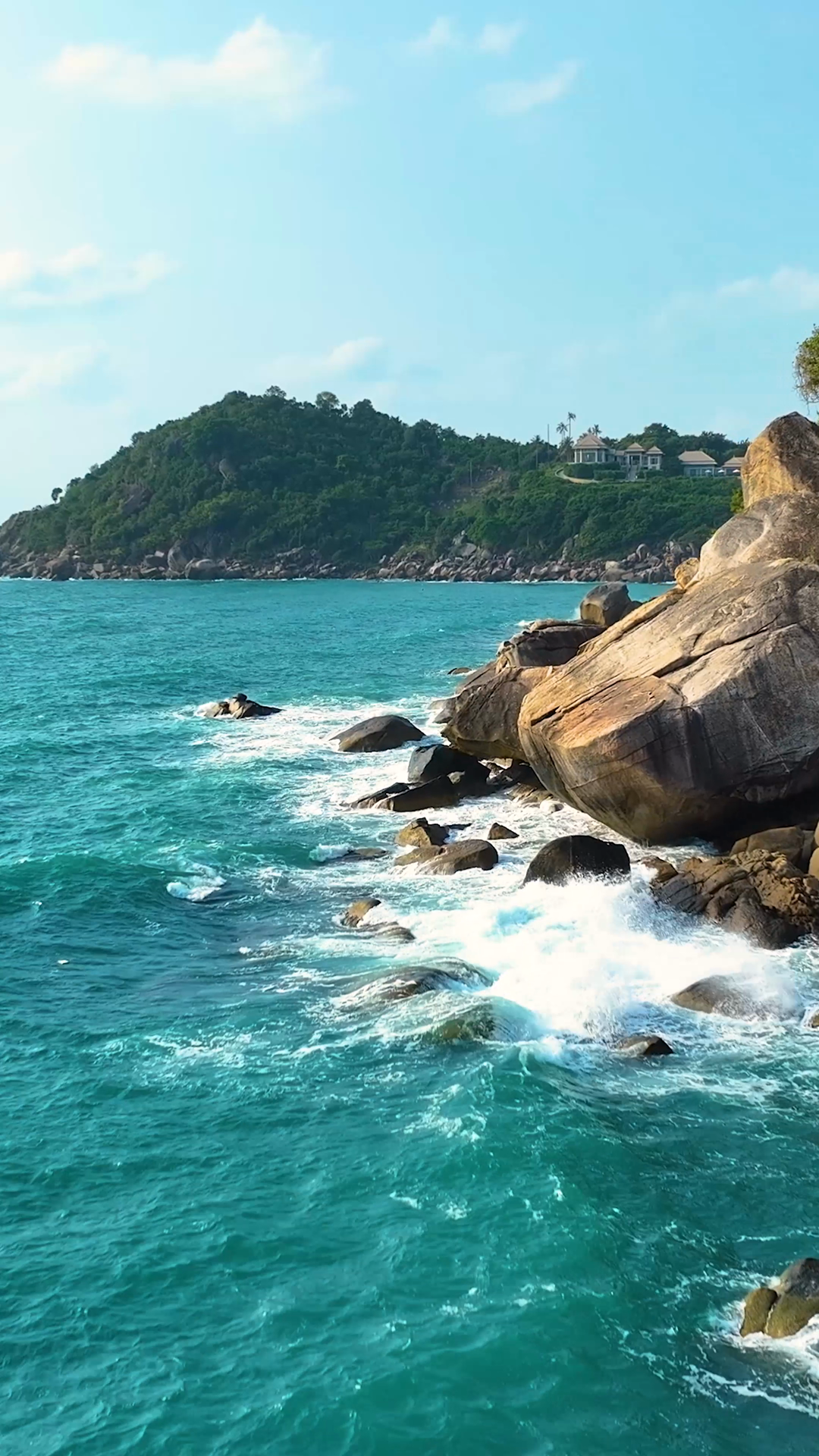 Beautiful Coastal View With Clear Blue Water Stock Footage SBV ...