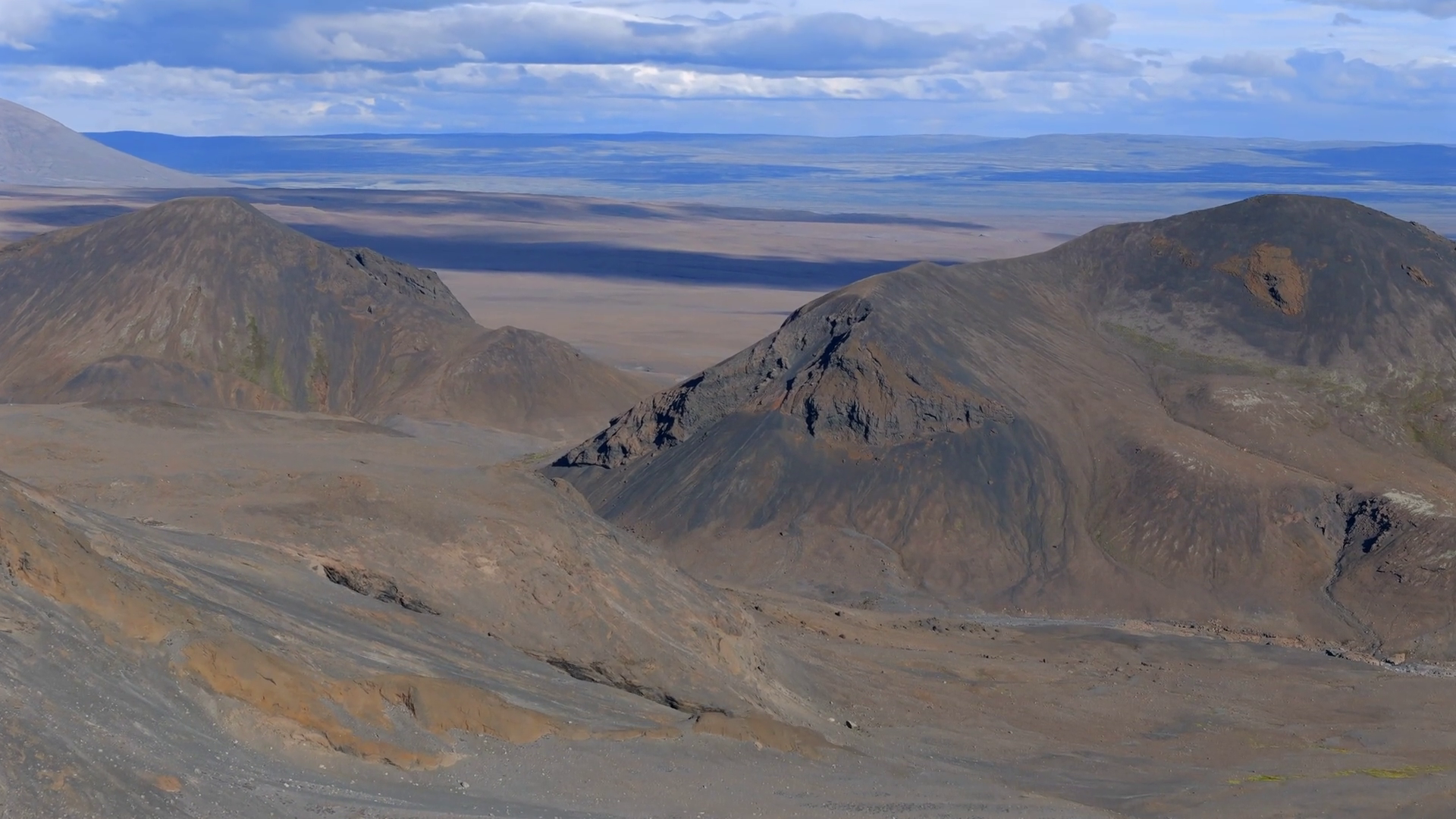 Volcanic Mountain Ridges With Dry Valley Stock Footage SBV-352970399 ...