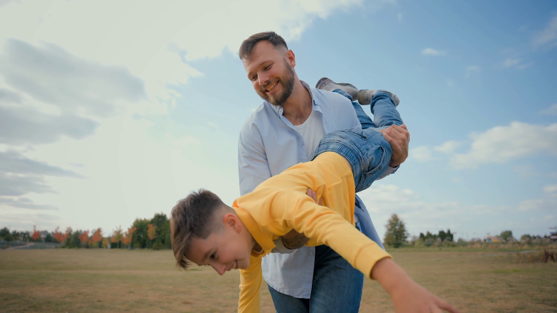 Smiling Joyful Caucasian Male Parent Man Dad Stock Footage SBV ...