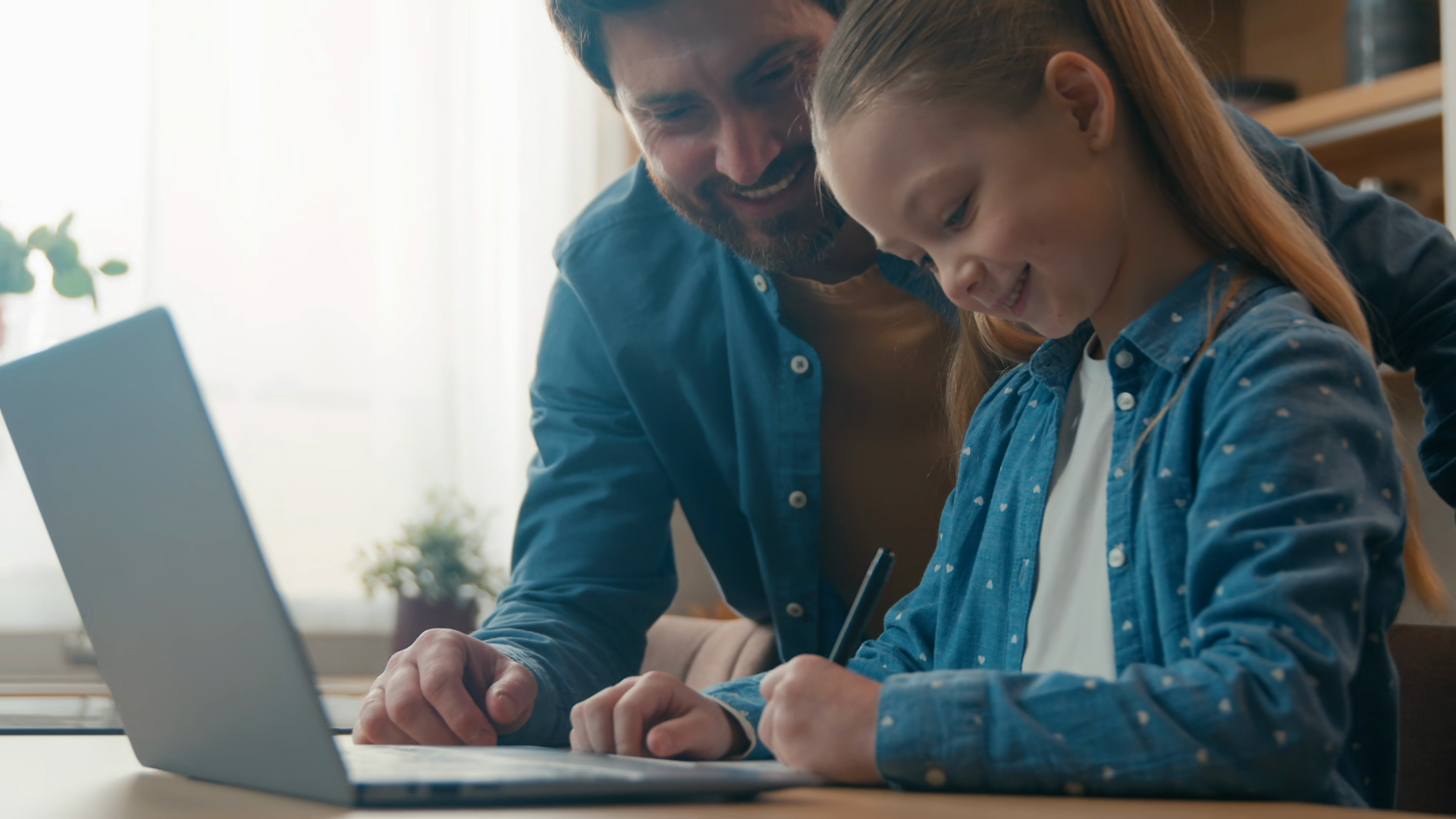 Caucasian Father Checking Homework Helping Stock Footage SBV-353787035 ...