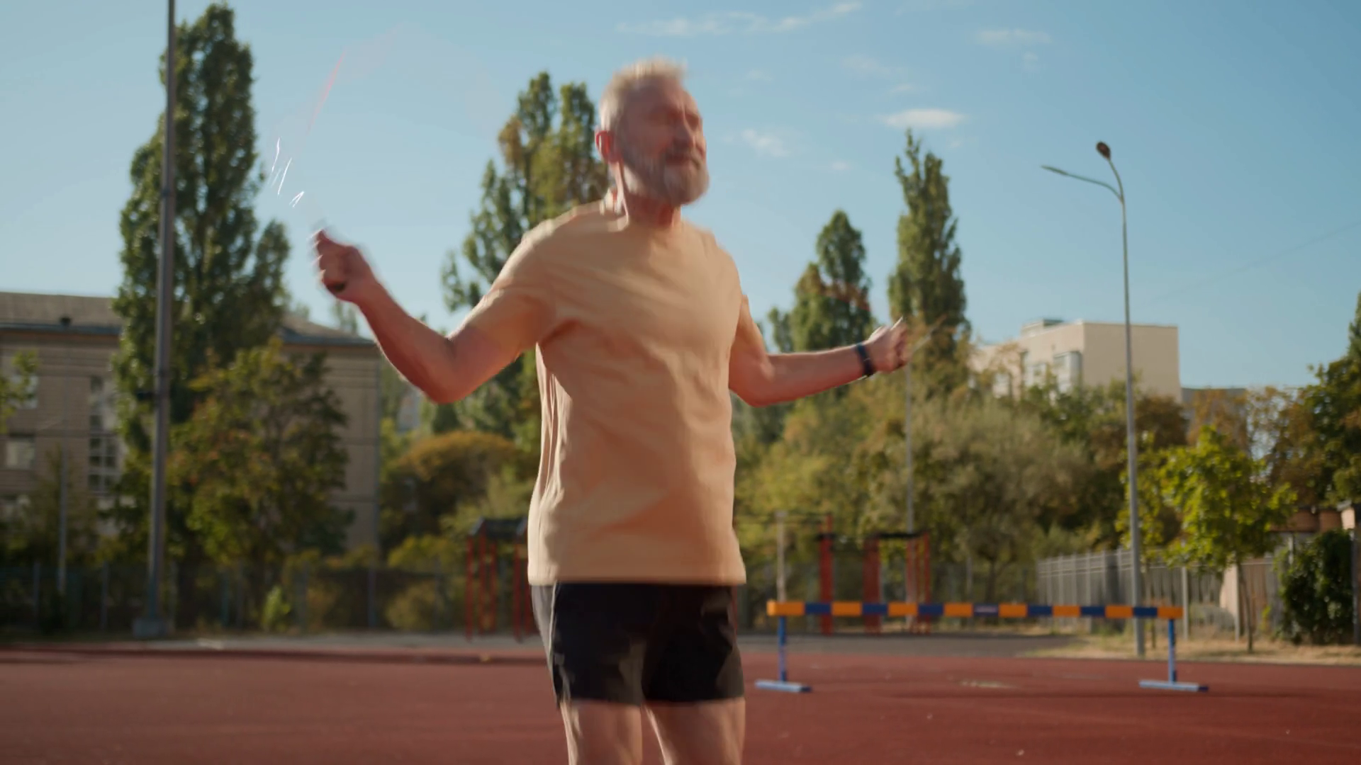 Pensioner Jump Rope Bodybuilder Sports Power Stock Footage SBV ...