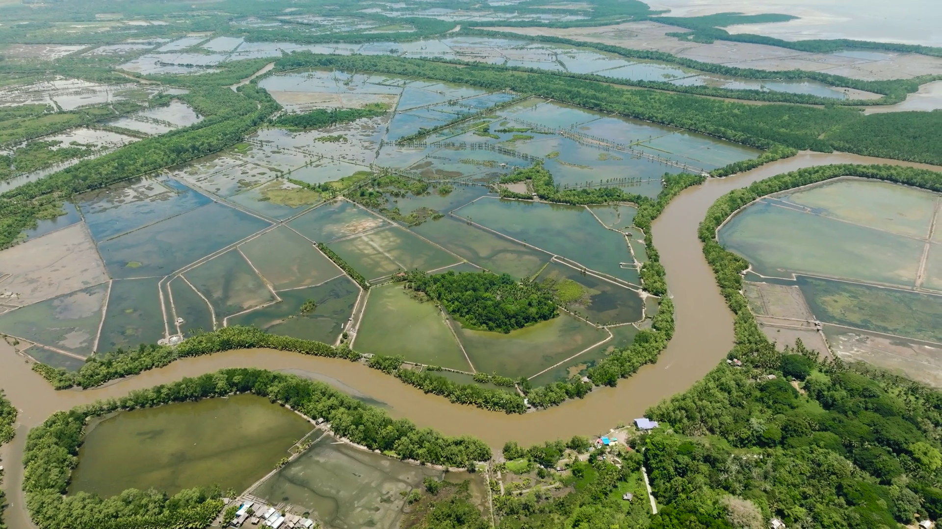 Agriculture Land With Muddy River In Stock Footage SBV-352101150 ...