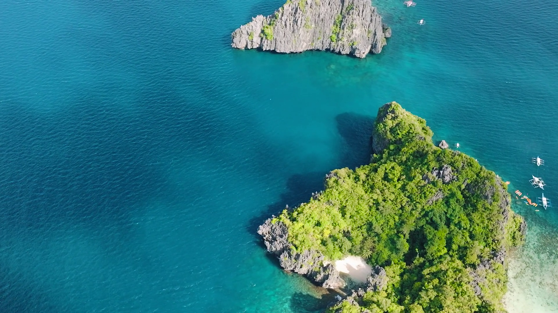 Group Of Boats In Twin Rocks Lagoons In Stock Footage SBV-352265732 ...