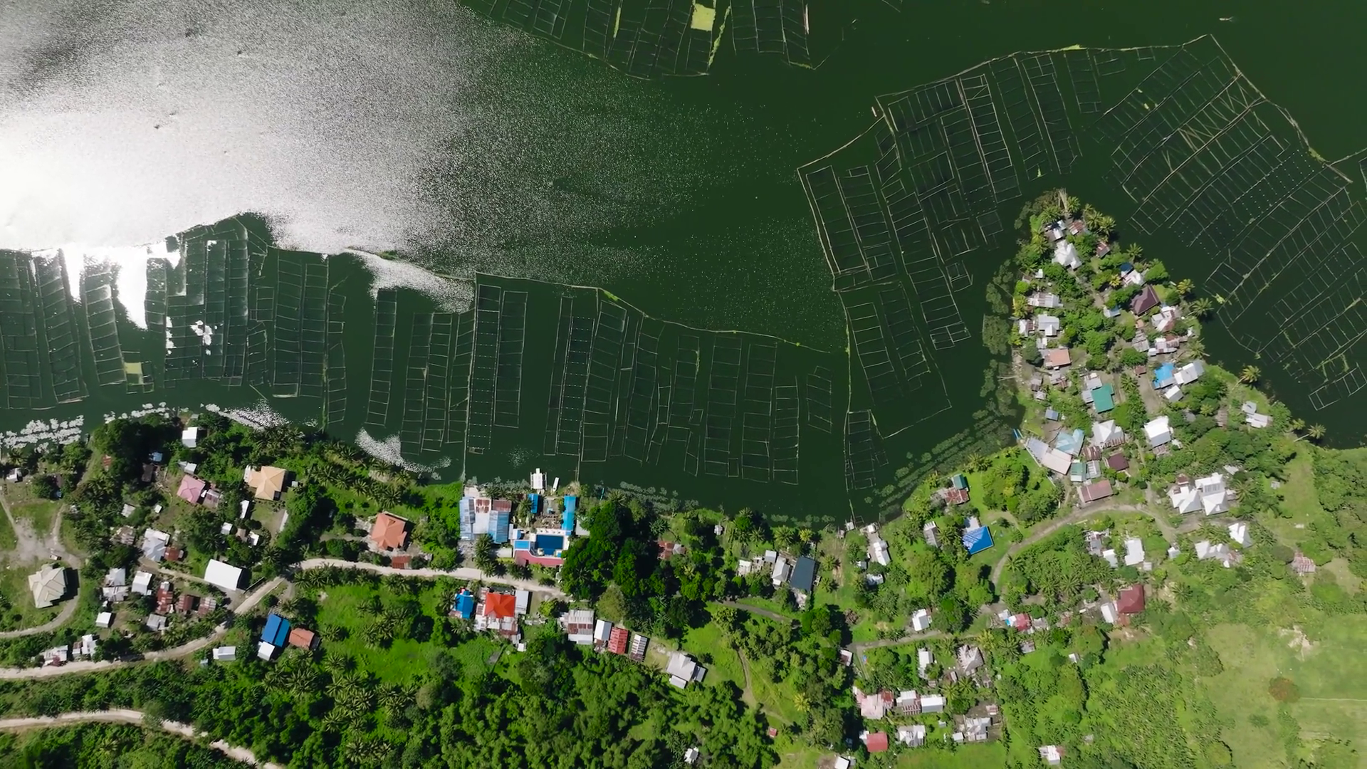 Top Down View Of Lake Sebu With Sunlight Stock Footage SBV-352249195 ...