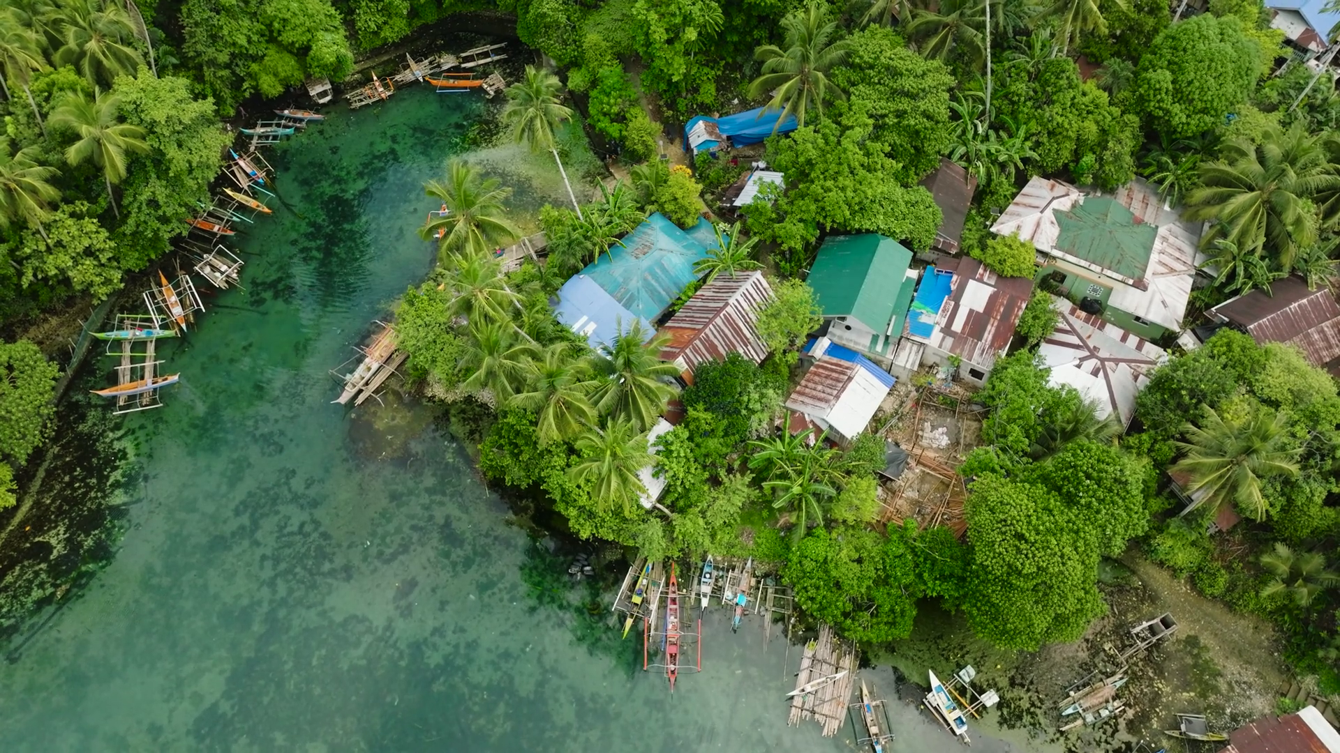 Aerial View Of Turquoise Cold Spring River Stock Footage SBV-352256810 ...