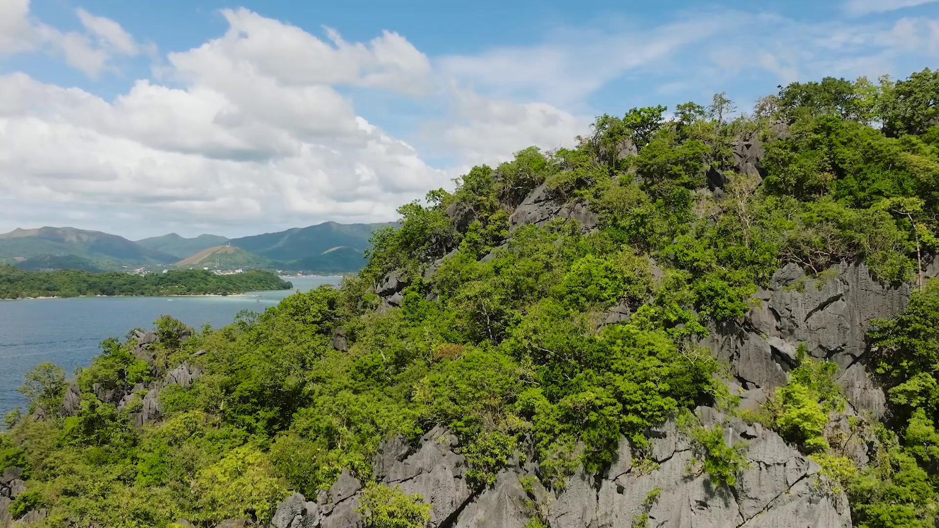 Splendid Limestone Rocks In Coron Blue Sky Stock Footage SBV-352296442 ...