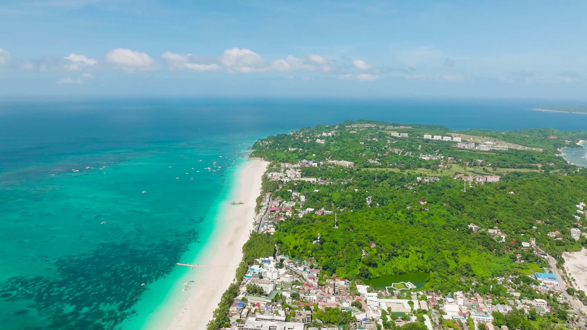 White Sand Beach With Boats On Clear Water Stock Footage SBV-353228190 ...