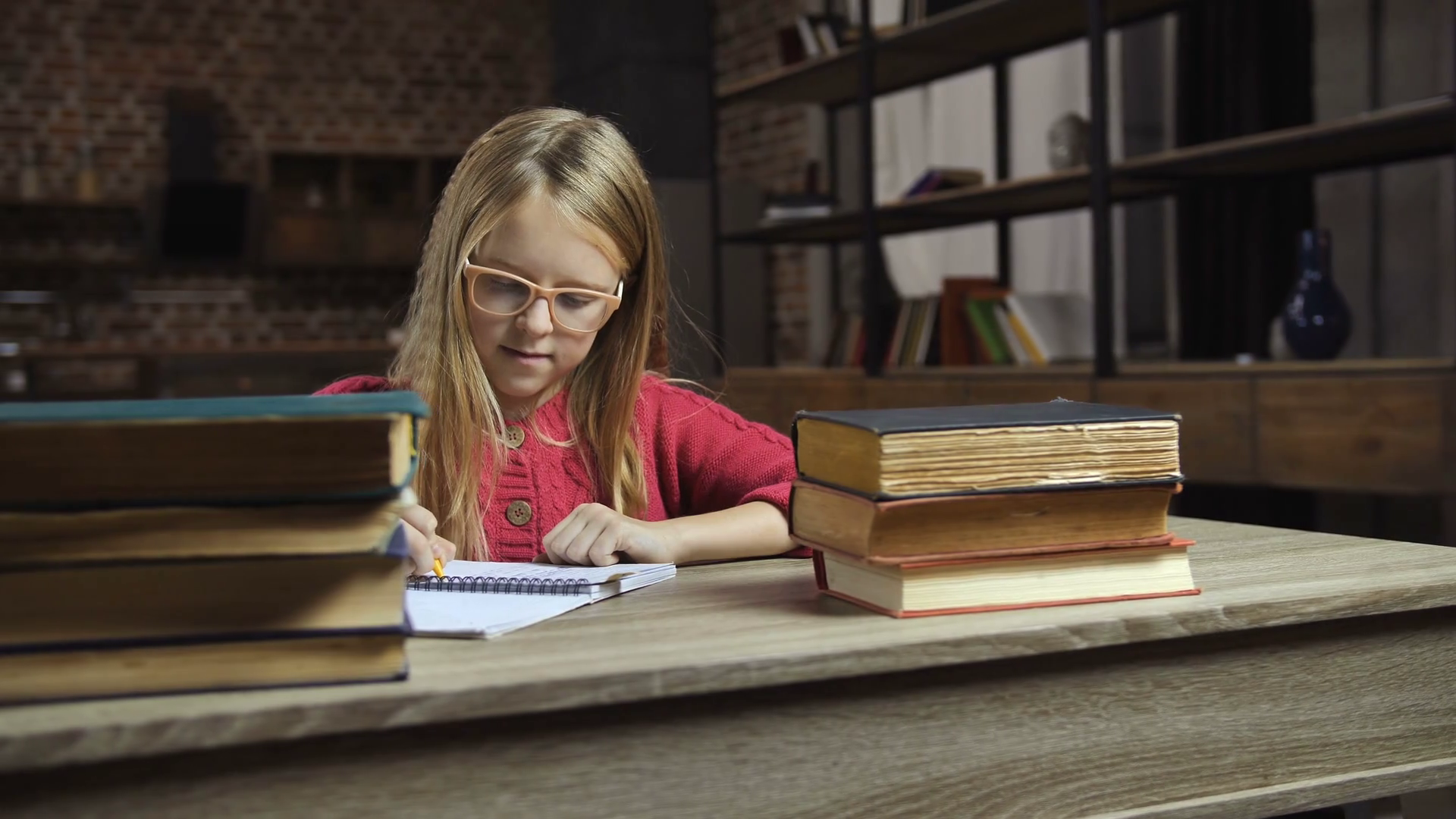 Angry girl throwing books out of the table at home Stock Video Footage Storyblocks