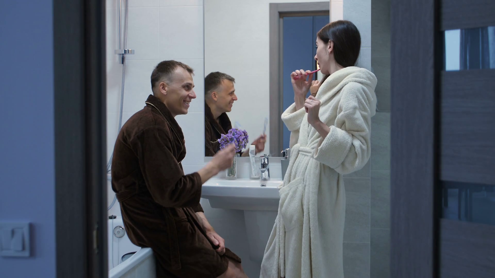 Cheerful Couple Of Young Adult Wife Husband Stock Footage SBV-322036528 