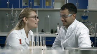 Scientists celebrating research success