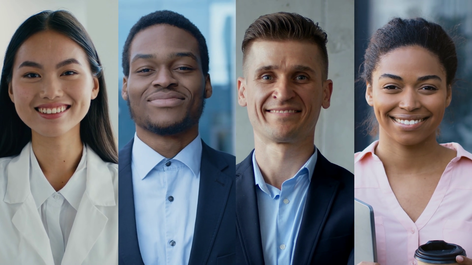 Four Multicultural Professionals Smile Stock Footage SBV-351784841 ...