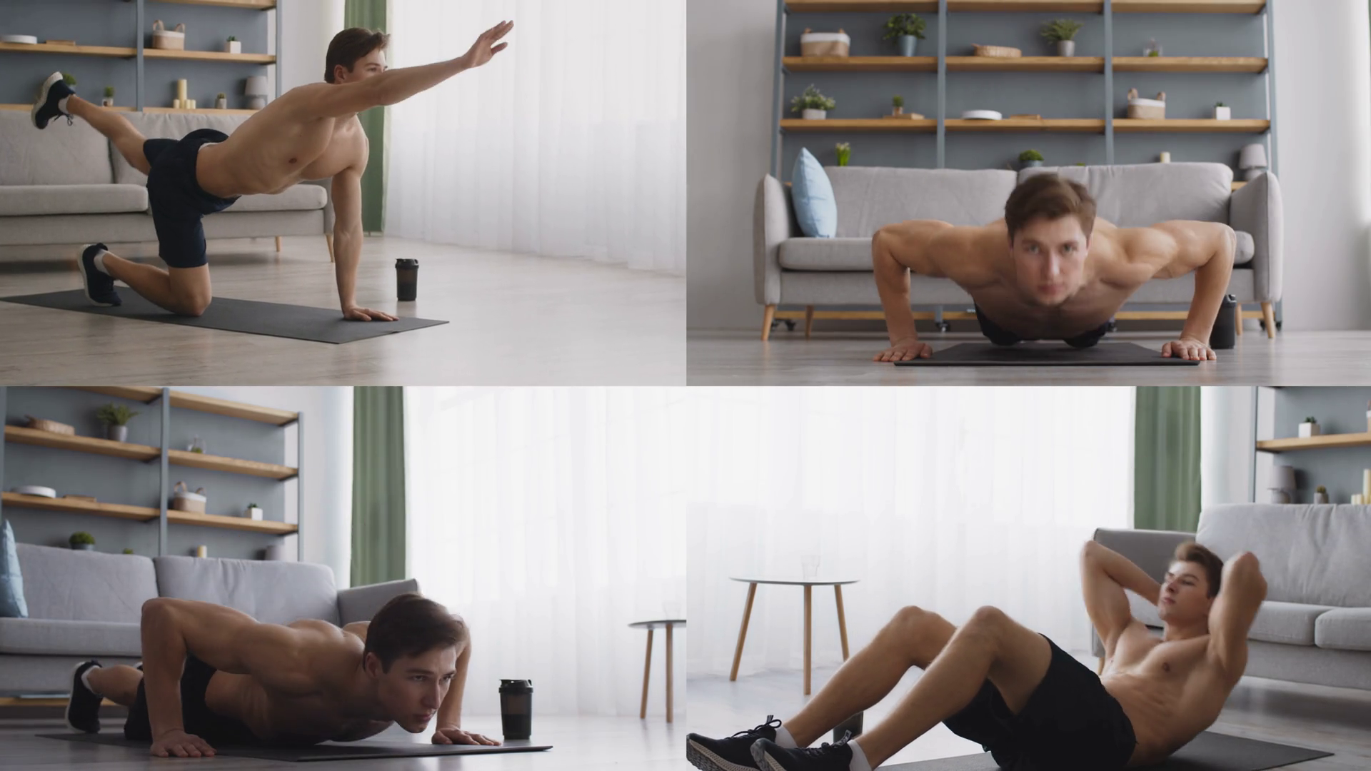 A Fit Young Man Engages In Series Of Workout Stock Footage SBV ...