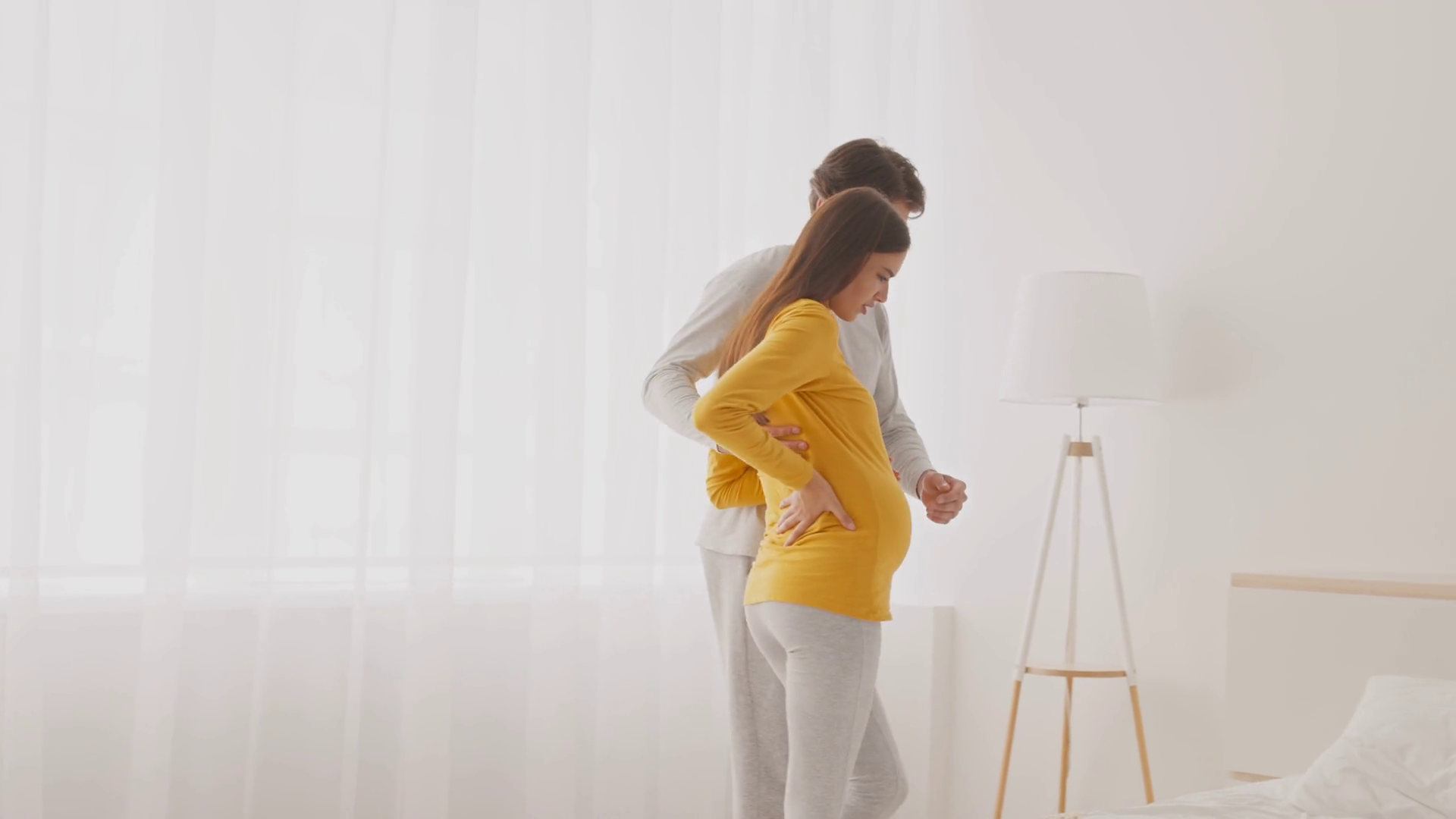 A Couple Stands Close Togetherpregnant Woman Stock Footage SBV ...
