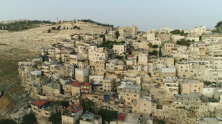 Aerial of buildings near the Jewish Cemetery
